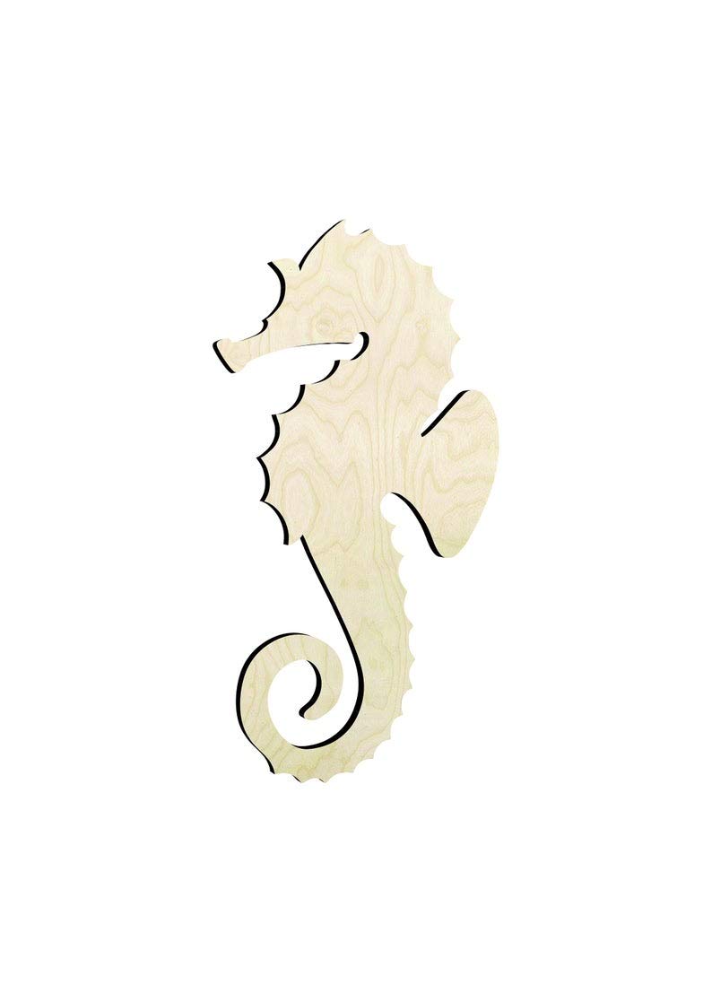 3 Inch Tall SeaHorse Wood Cut Out - 6 Pack for DIY Crafts, Home Decor, and Scrapbooking Projects