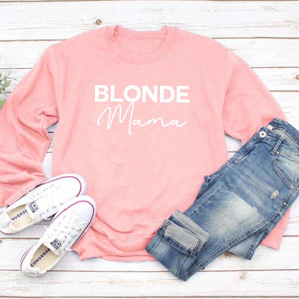 Blonde Mama Sweatshirt - Trendy Women's Pullover Hoodie | MRK X Collection | Perfect for Casual Wear, Street Style & Mom Life