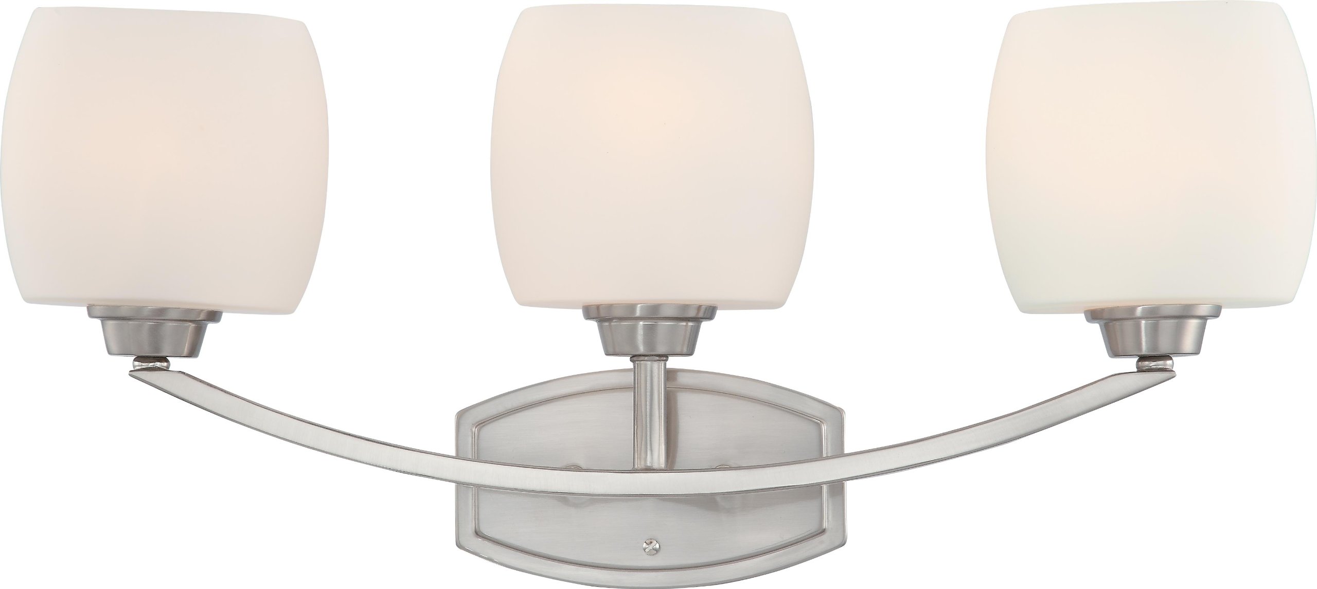 Helium 3 Light Bathroom Vanity Light Fixture - Brushed Nickel Finish with Satin White Shade & Bulb Included | Perfect for Modern Bathroom Makeover & Spa-Like Lighting
