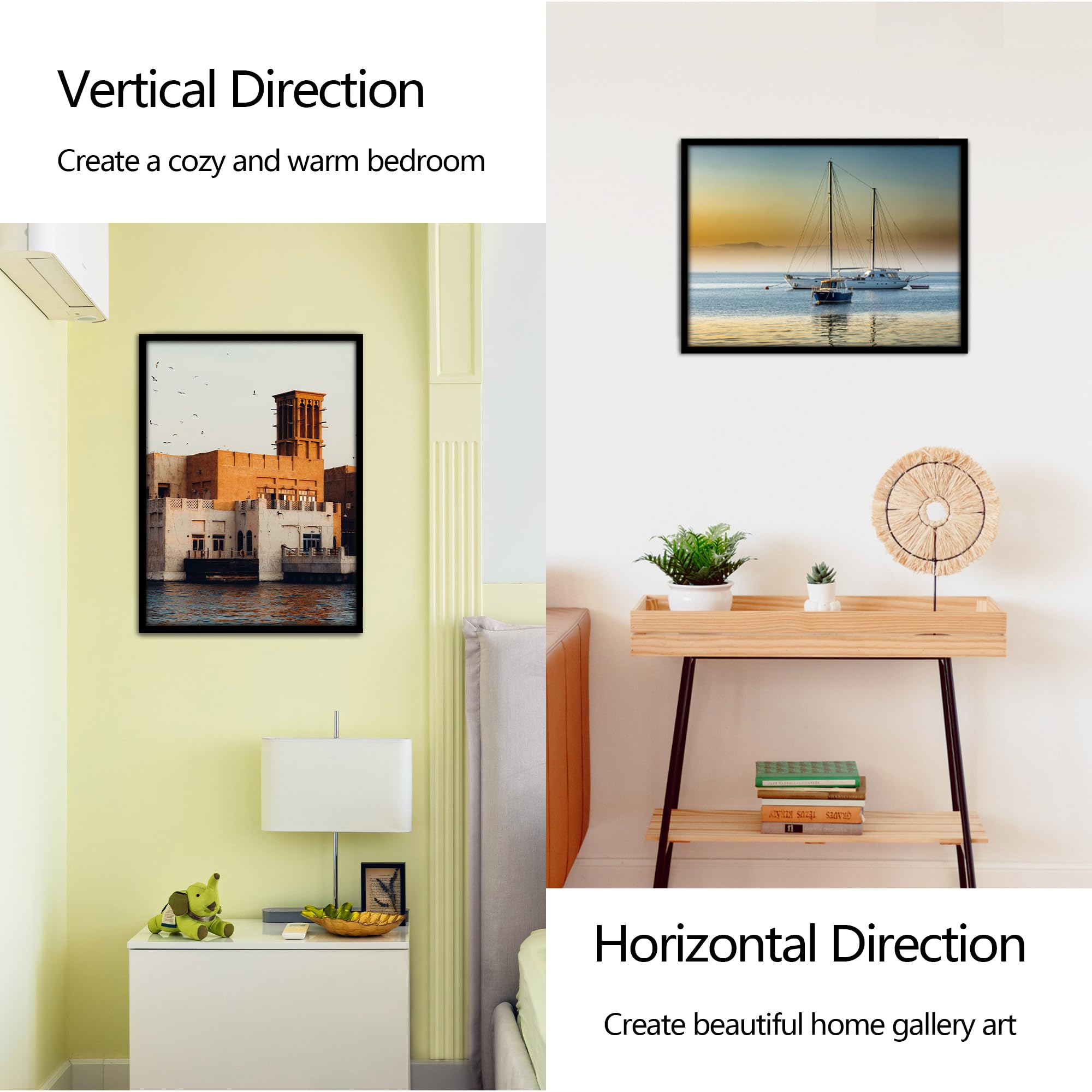 5 Pack 24x36 Poster Frames Black - 24 x 36 Inch Picture Frames with HD Plexiglass, Durable & Scratch-Resistant for Wall Mounting (Horizontal/Vertical) - Perfect for Home Decor, Office Art Display & Photo Gallery
