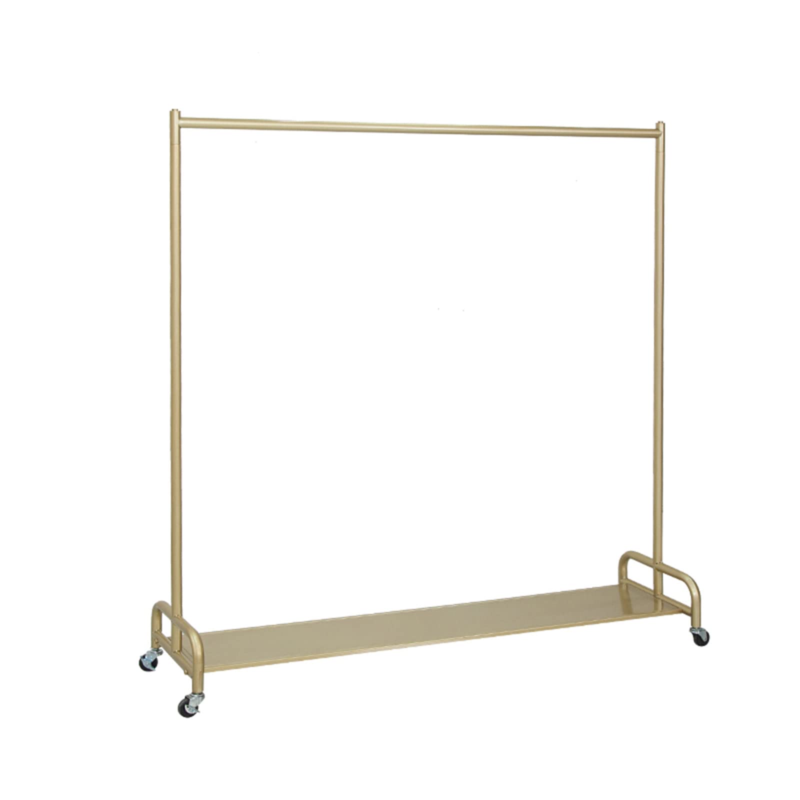 SunCourtyard Modern Gold Rolling Clothing Rack - Heavy Duty Metal Garment Rack with Wheels for Retail Stores & Home Use | Perfect for Closet Organization, Boutique Displays & Laundry Room Storage