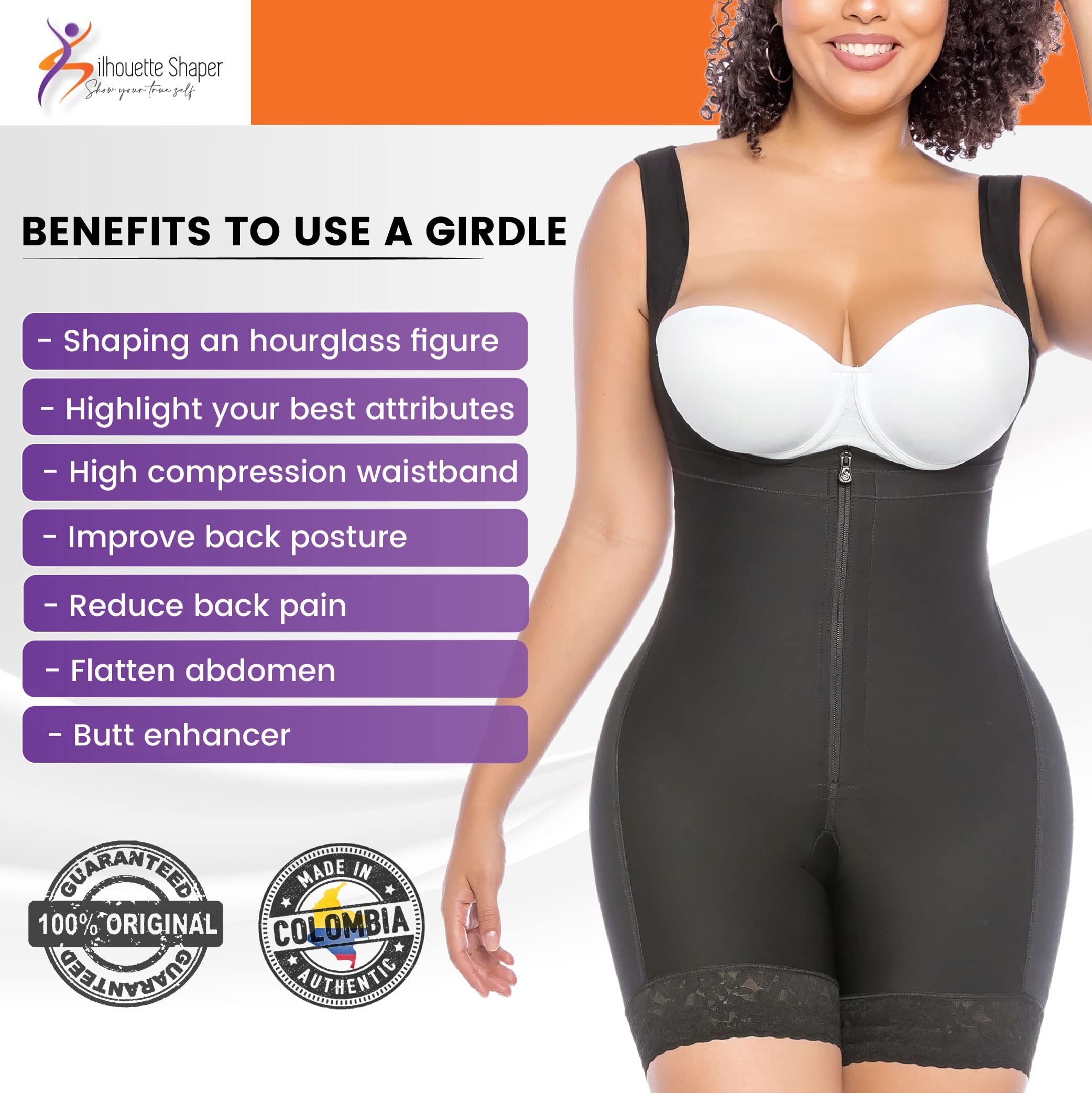 High Waist Tummy Control Shapewear for Women - High Compression Body Shaper, Seamless Everyday Wear, 100% Colombian Fajas - Perfect for Postpartum, Workout & Special Occasions