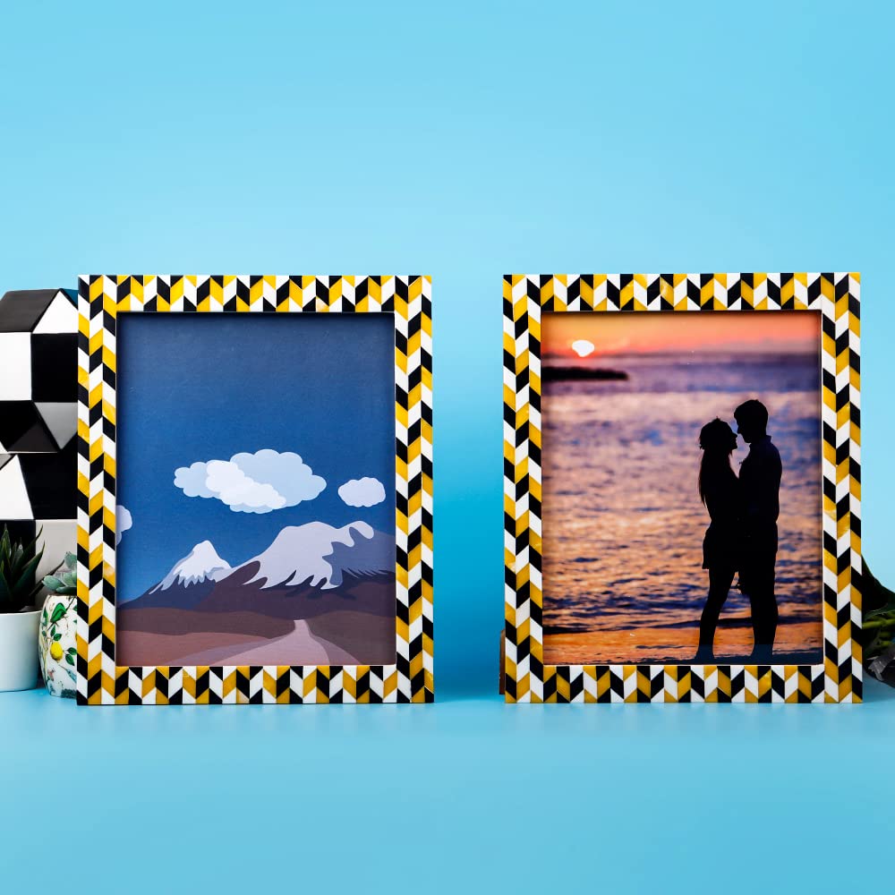 8x10 Picture Frames - Handcrafted Wooden Photo Frames Set of 2, Marquet-Artemis Collection for Wall Decor | Perfect for Living Room, Bedroom & Office Display