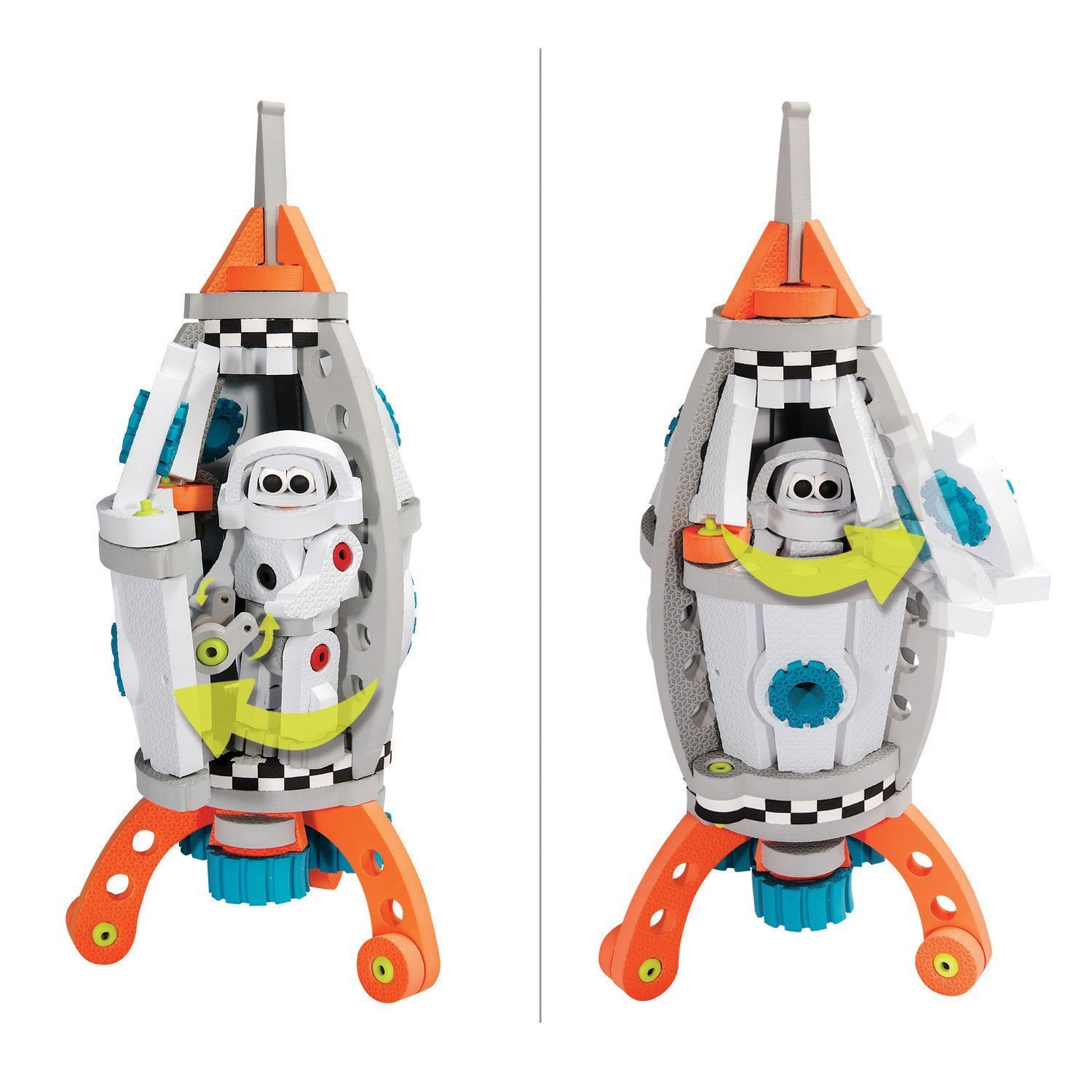 Bloco Toys 3-in-1 Galactic Mission STEM Building Kit - Astronaut Spacecraft & Shuttle Rocket DIY Construction Set (210 Pieces) - Perfect for Kids STEM Learning & Space Exploration Play