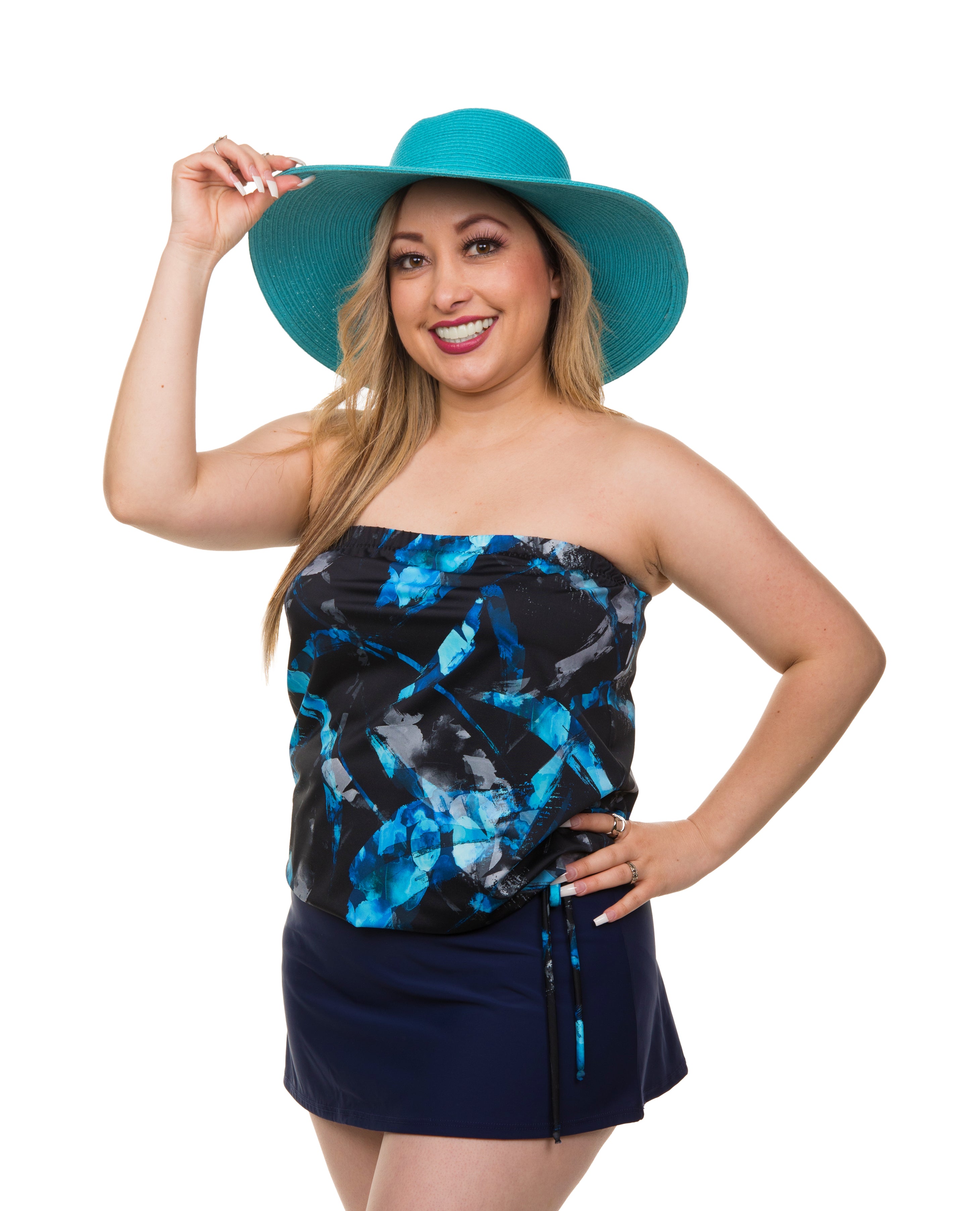 Elegant Bandeau Blouson with Sapphire Crystals - Perfect for Evening Parties, Weddings & Special Occasions