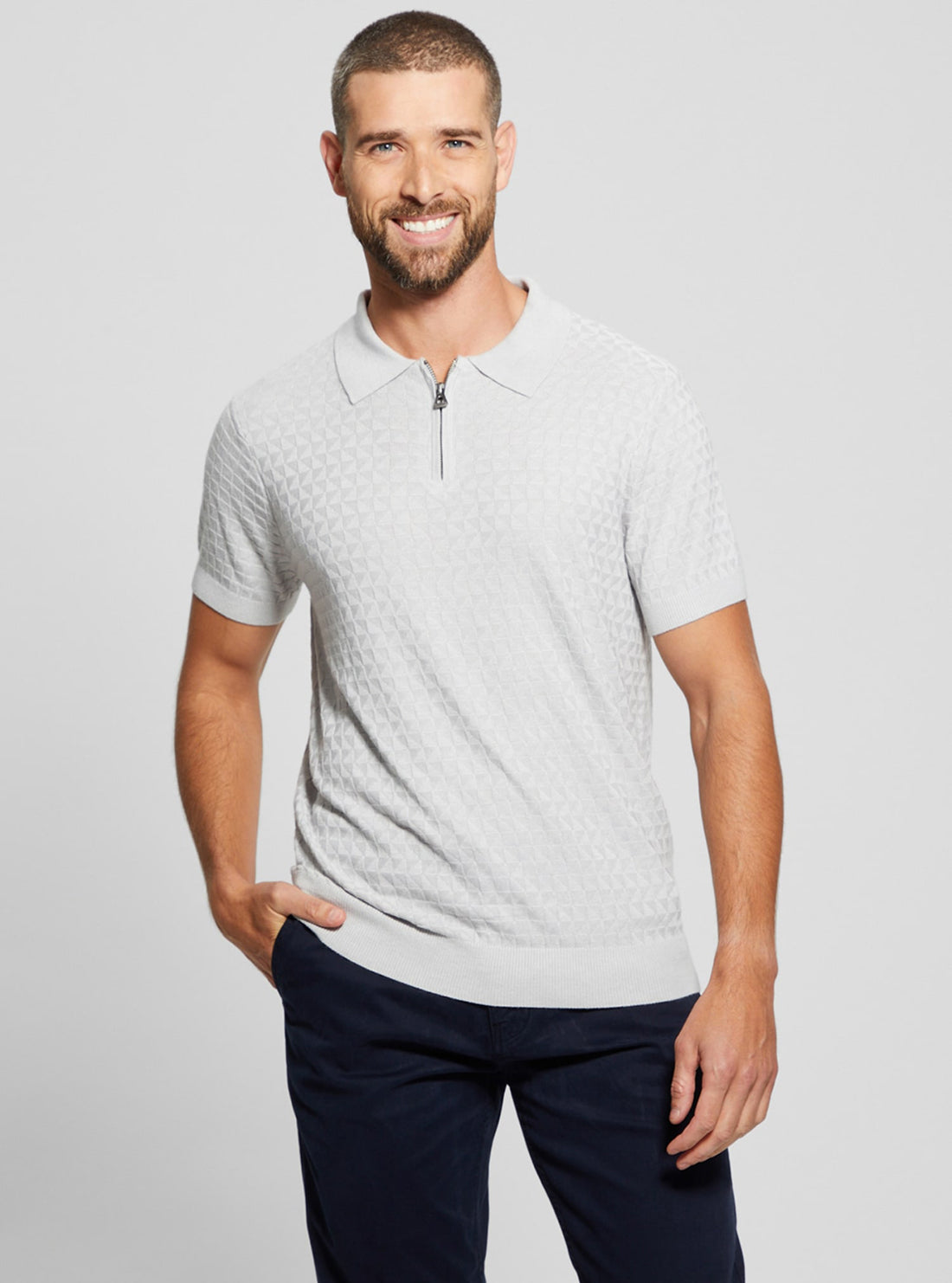 Grey Checkered Kyle Polo T-Shirt for Men - Stylish Casual Wear for Everyday Outfits & Summer Fashion