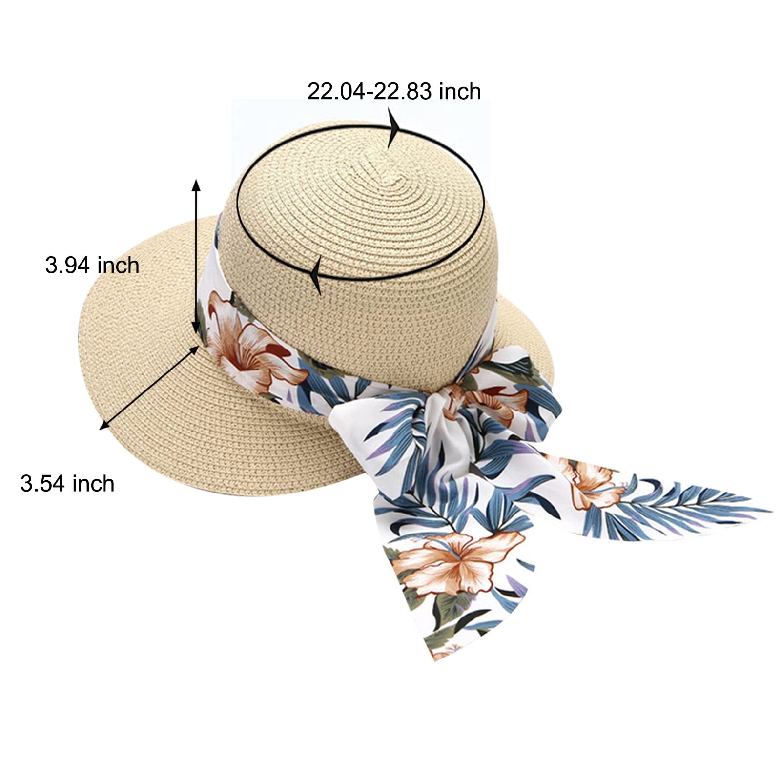 UPF 50+ Floppy Wide Brim Straw Sun Hat for Women - Foldable & Rollable Beach Hat with Sun Protection - Perfect for Summer Vacations, Pool Parties & Outdoor Activities