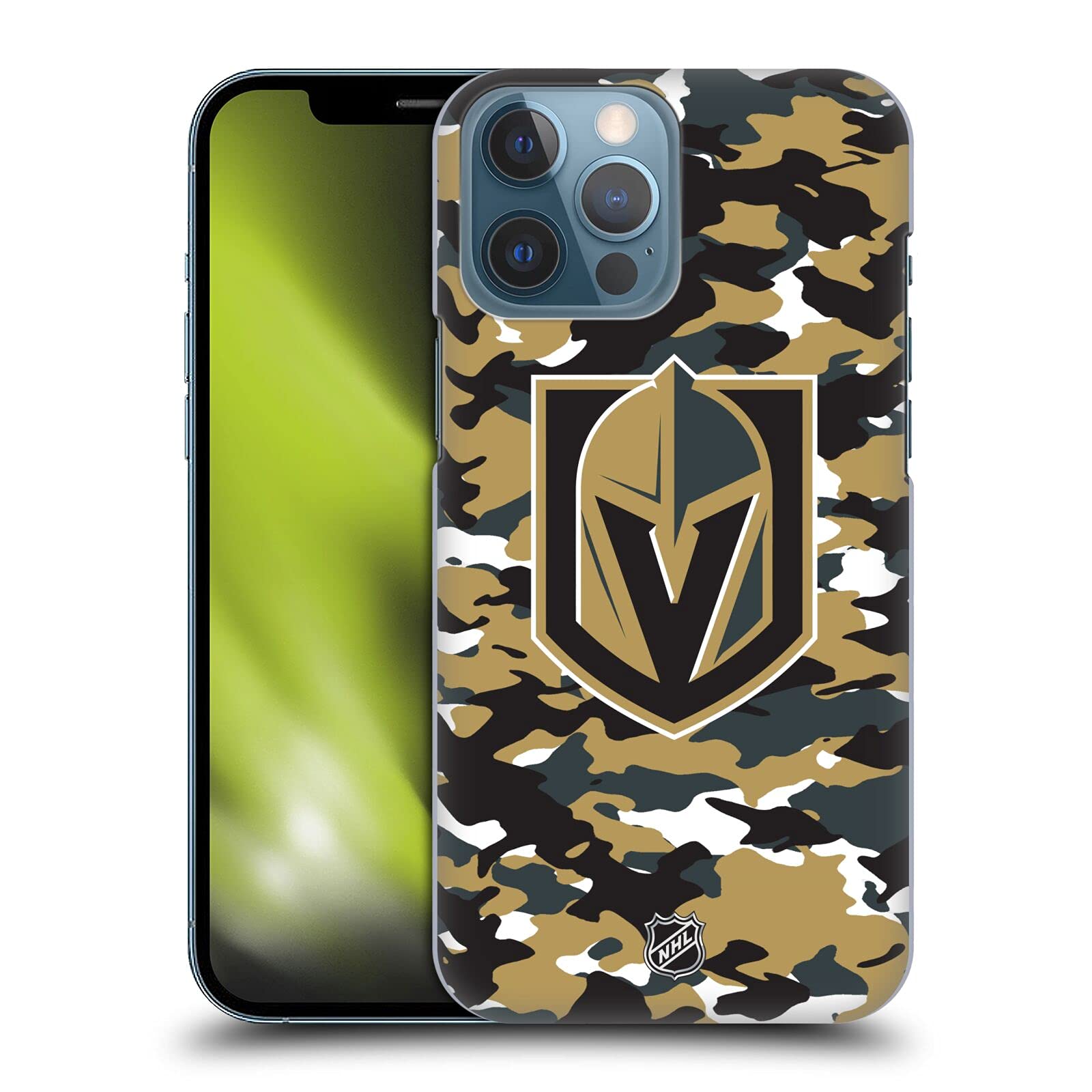 Officially Licensed NHL Vegas Golden Knights Camouflage Hard Back Phone Case for Apple iPhone 13 Pro Max - Durable Protection for Hockey Fans, Perfect for Games & Everyday Use