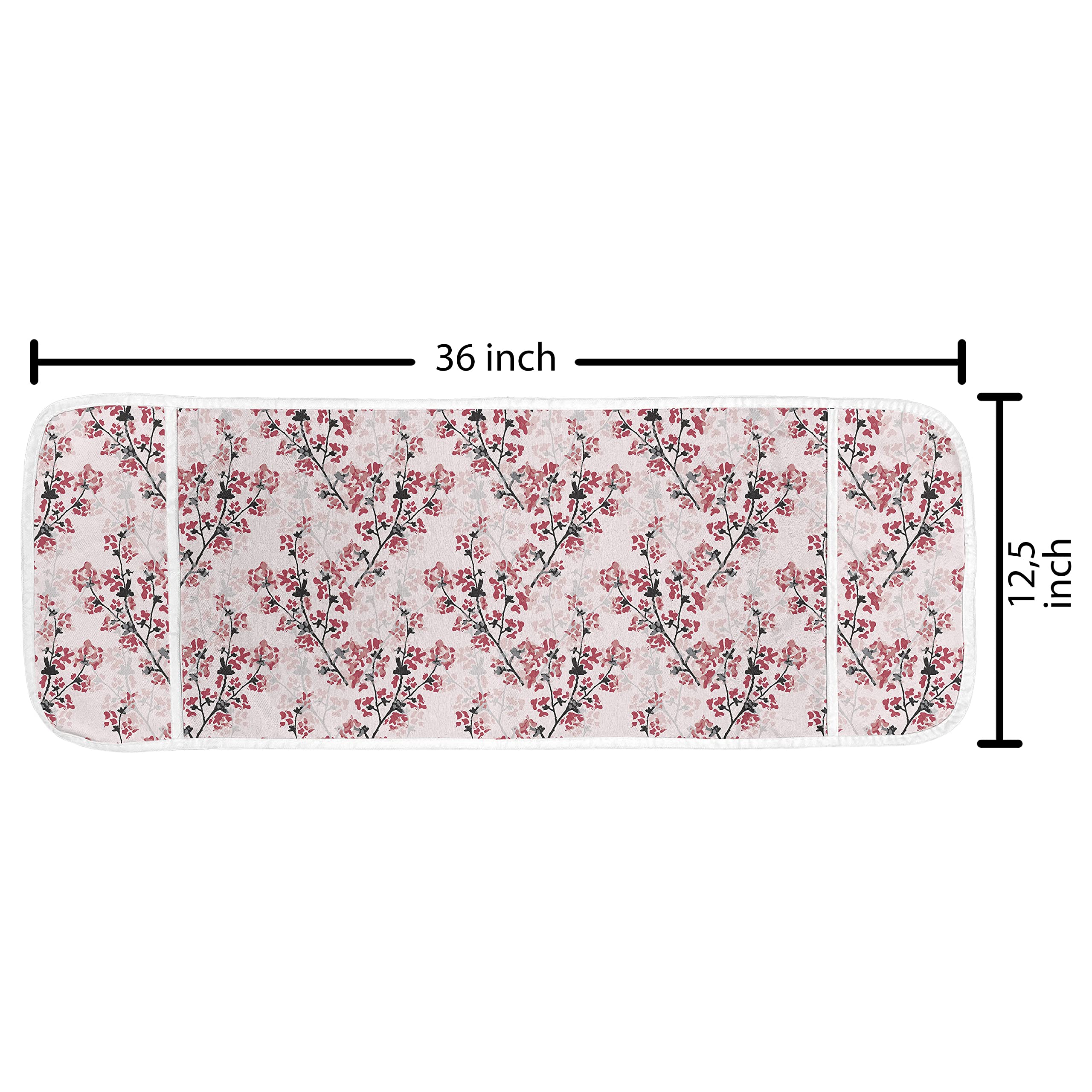 Ambesonne Floral Microwave Cover - Romantic Blush Flowers on Tree Branches Waterproof Kitchen Organizer with Pockets, 36