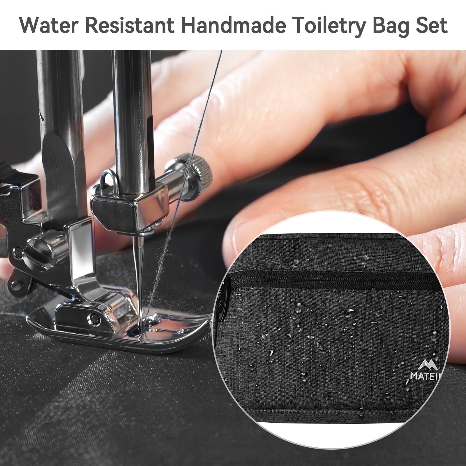 **Matein 2-Pack Waterproof Travel Toiletry Bag for Men – Durable Dopp Kit & Shaving Organizer – Compact Bathroom Essentials Pouch – Ideal for Camping, Gym & Business Trips – Perfect Gift for Travelers (Black)**