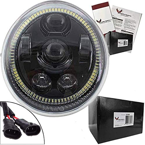 Eagle Lights V-Rod Street Rod LED Projection Headlight with Halo Ring - High Performance Motorcycle Headlight for Harley Davidson V-Rod & Street Rod Models - Perfect for Night Riding and Enhanced Visibility