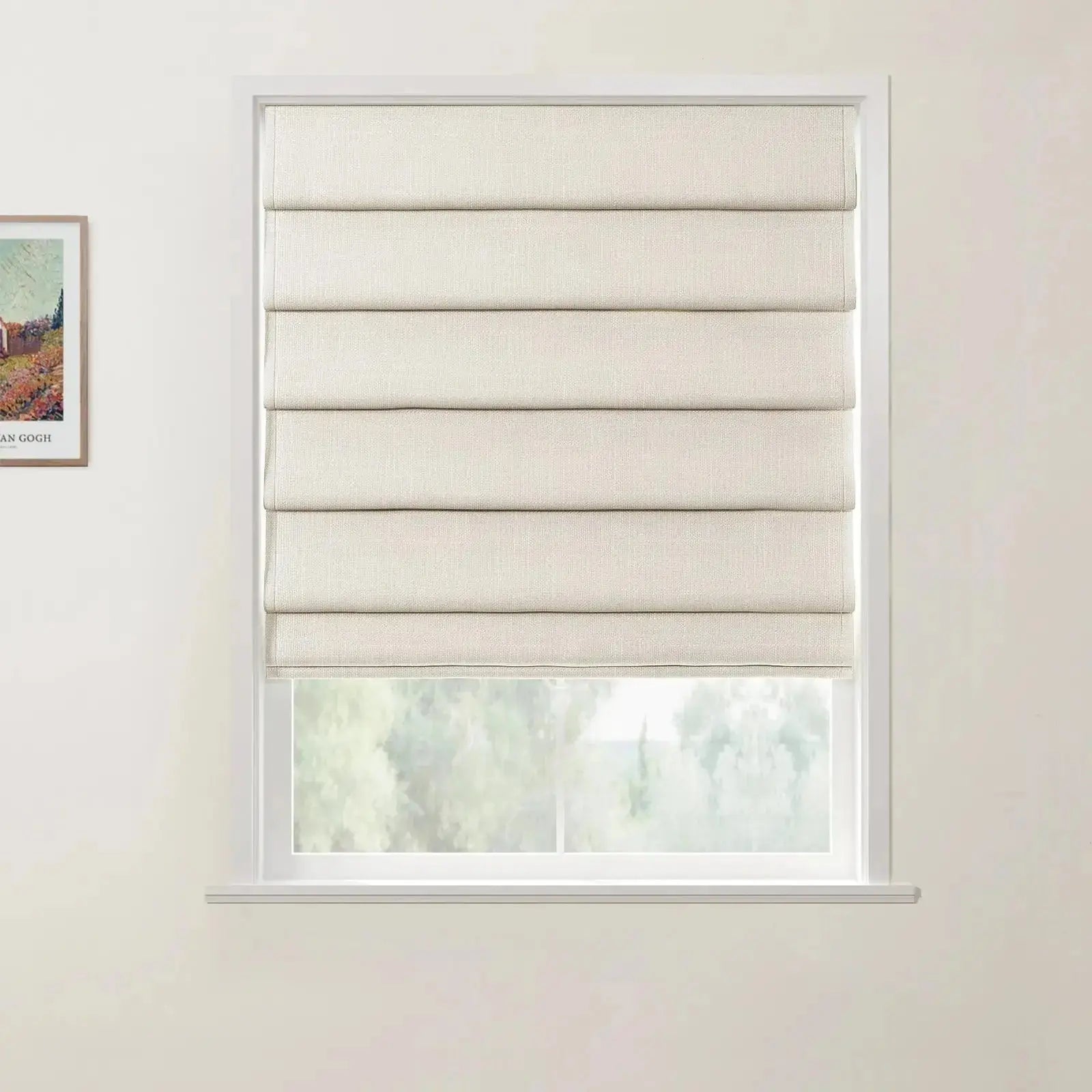 Custom Cordless Roman Shades - Blackout Window Blinds for Living Room, Bedroom & Home Decor - Easy to Install & Adjustable Light Control