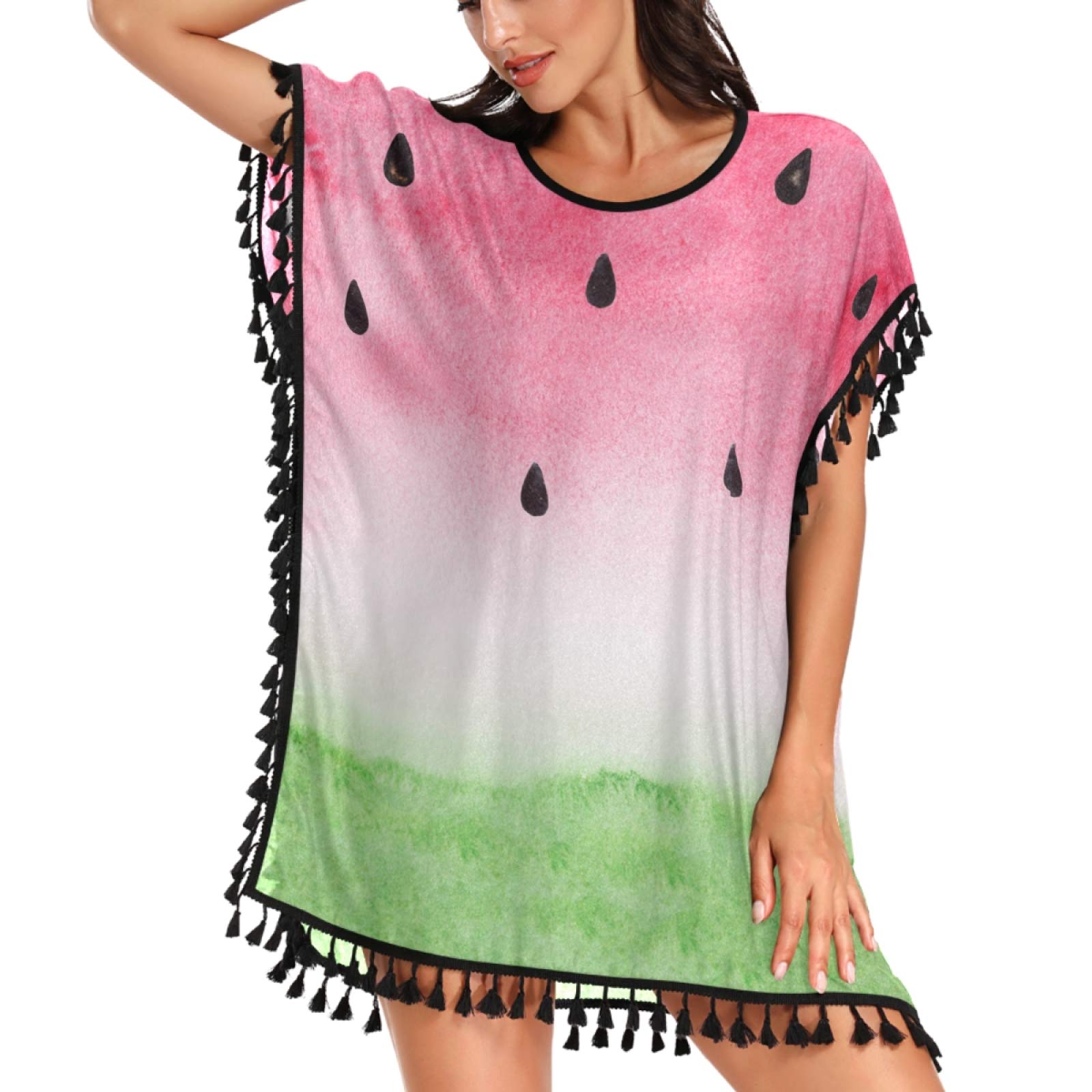 Stylish Women's Chiffon Tassel Bikini Cover Up - Lightweight Beach Swimwear Coverup for Pool, Vacation & Summer Outfits