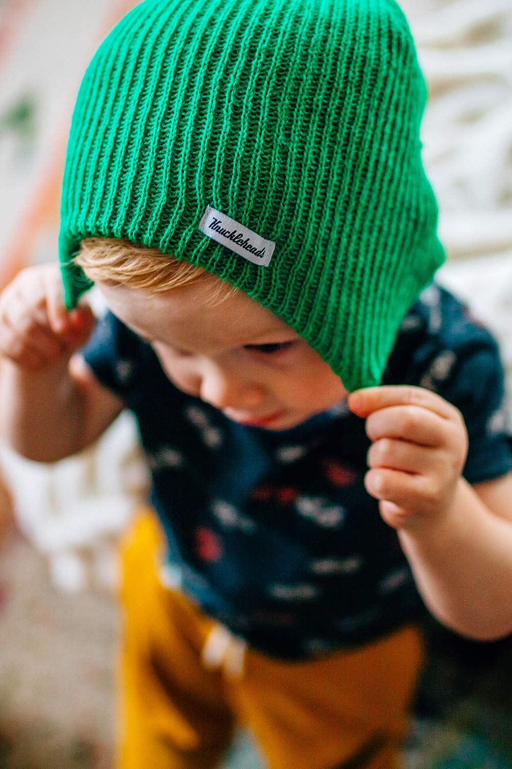 Born to Love Baby Boy's Striped Beanie Hat - Soft Knit Winter Newborn Cap for Infants 0-24 Months | Perfect for Cold Weather, Photo Shoots & Outdoor Adventures