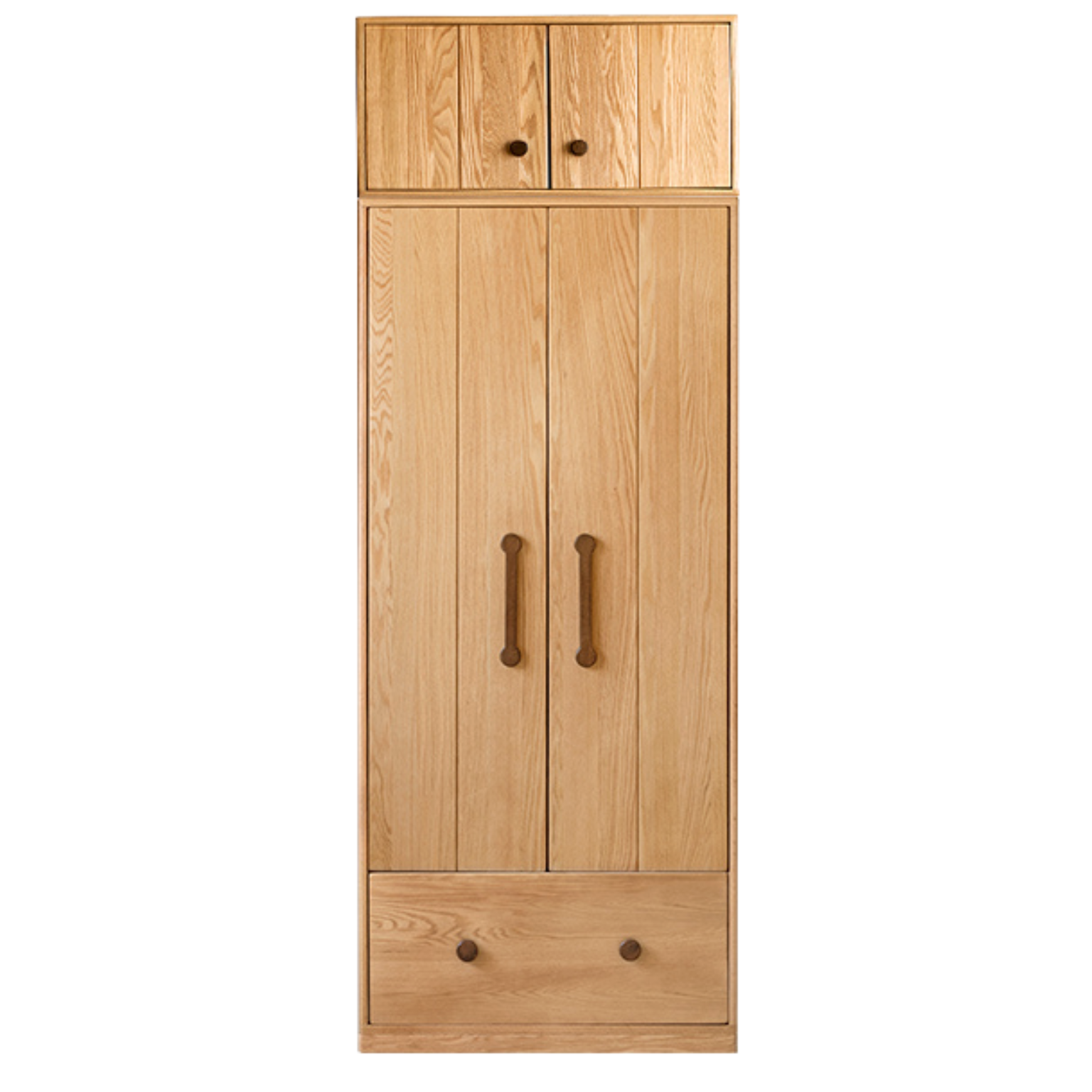 Premium Oak Solid Wood Kids Wardrobe - Multi-Functional Storage Organizer for Clothes, Toys & Books - Perfect for Bedroom, Nursery & Playroom Organization