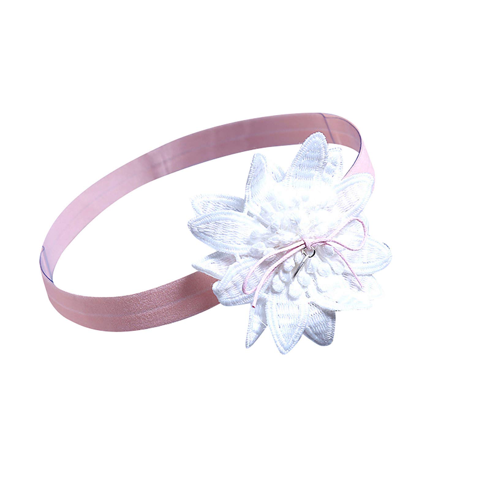 Baby Flower Headdress for Girls - Cute White Lace Headband & Washable Hair Accessories for Kids - Perfect for Birthday Parties, Photo Shoots & Special Occasions (One Size)