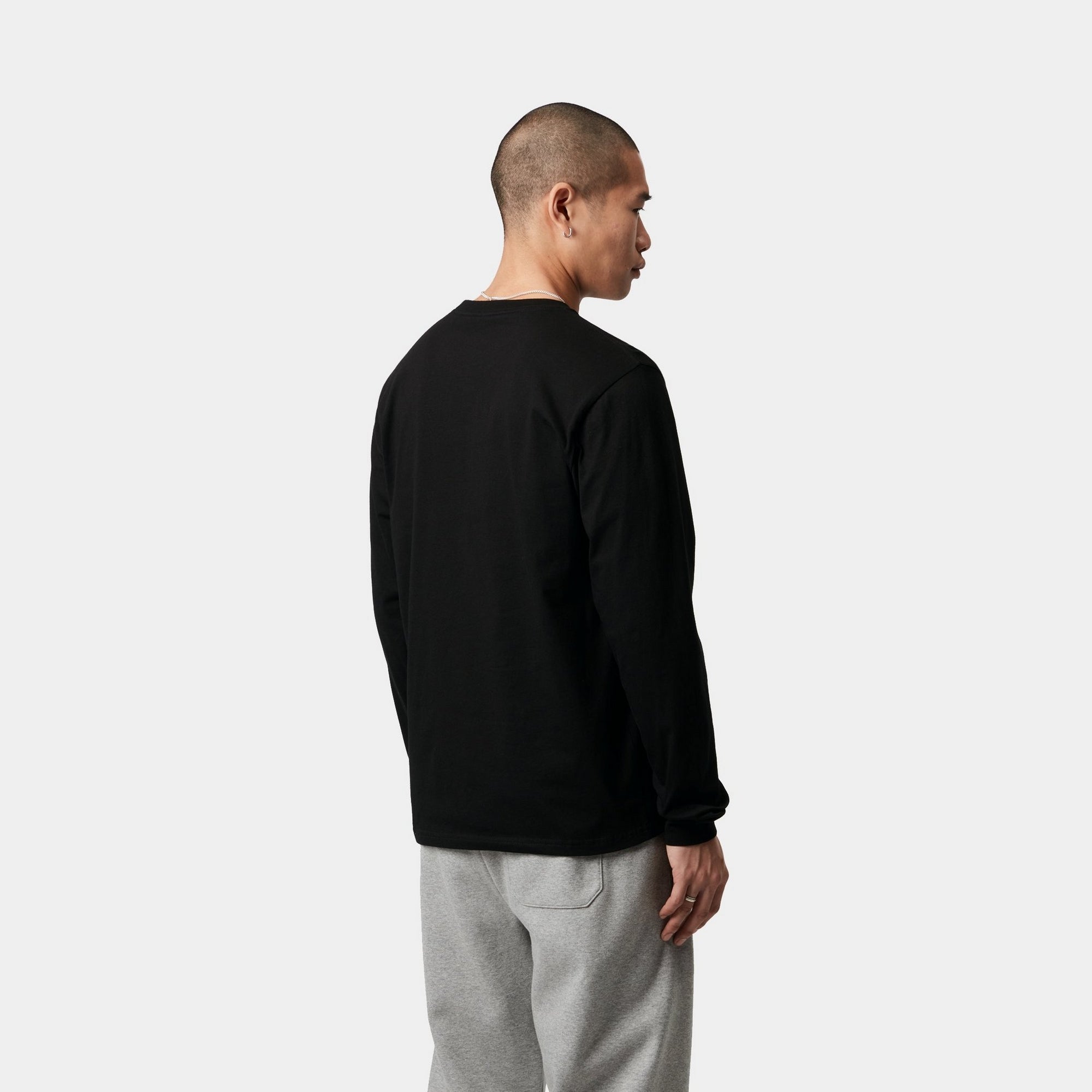 Premium Base Long Sleeve T-Shirt for Men & Women | Soft Cotton Crewneck Shirt in Black | Perfect for Layering, Casual Wear & Everyday Outfits