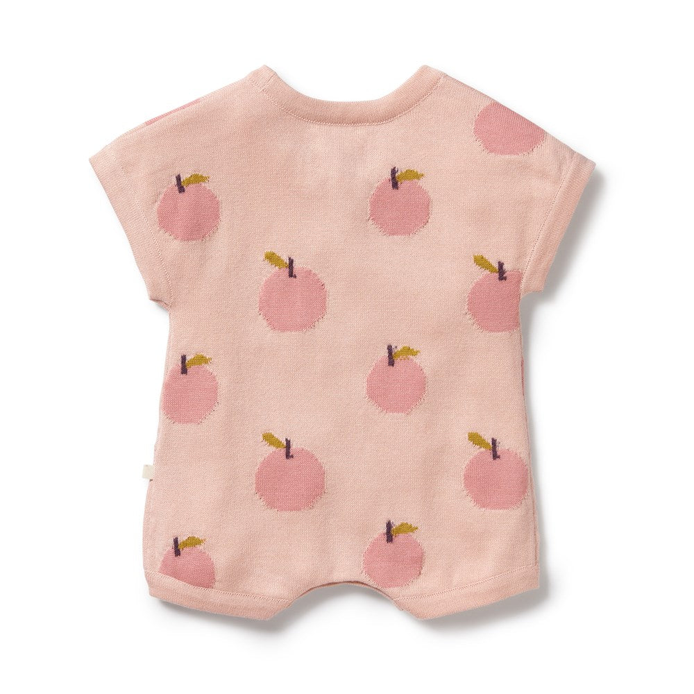 Just Peachy Organic Cotton Knitted Baby Growsuit - Soft & Breathable Newborn Romper for Boys & Girls | Perfect for Sleepwear, Playtime & Photo Shoots