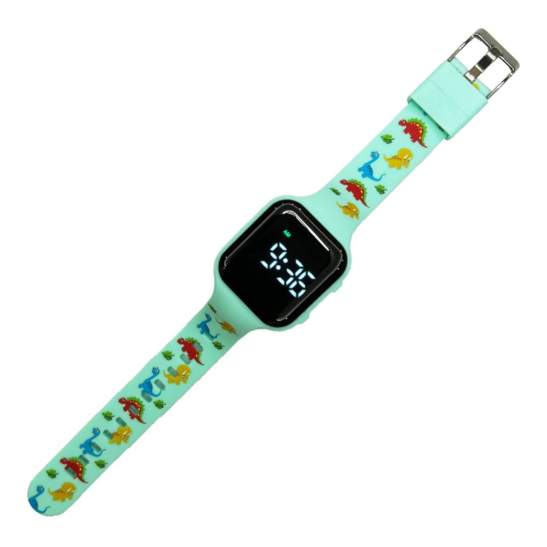 Vibrating Alarm Wristband for Potty Training - Water Resistant Medical Reminder Watch with Timer (Mint Dinosaur) - Ideal for Kids, Elderly Care & Special Needs