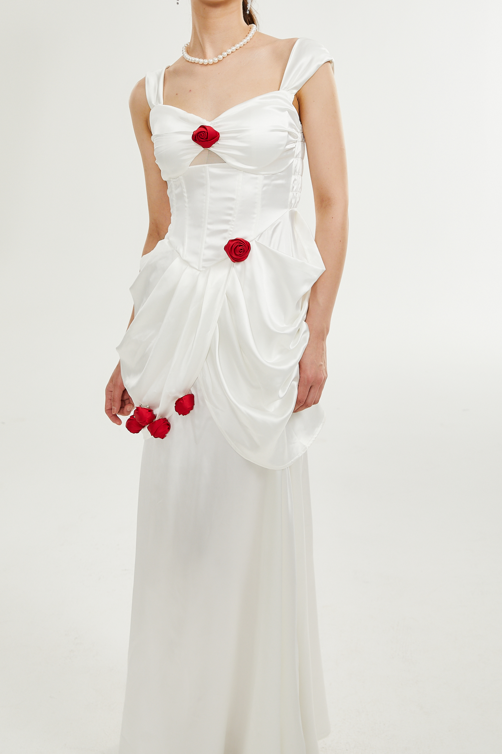 Elegant Adelita Rose Floral Pleated Maxi Dress for Women - Perfect for Weddings, Parties & Summer Vacations