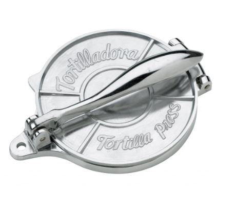 Fox Run 6-Inch Silver Tortilla Press - Heavy Duty Cast Iron for Perfect Homemade Tortillas, Quesadillas & Flatbreads - Ideal for Mexican Cuisine & Taco Night