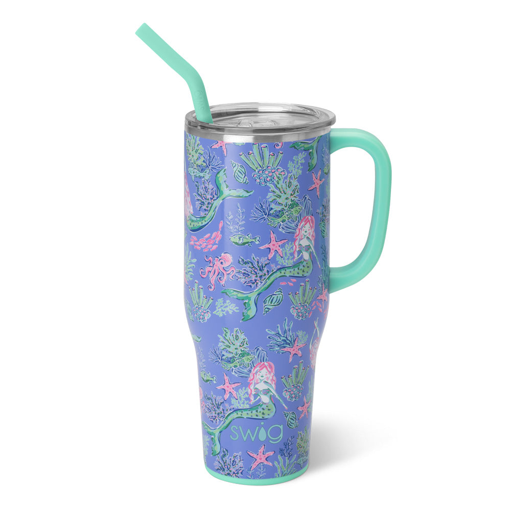 Under the Sea Mega Mug 40oz - Large Insulated Tumbler with Lid & Straw - Perfect for Iced Coffee, Smoothies & Beach Vacations