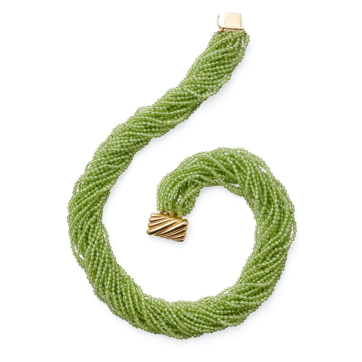 Peridot 20 Strand Twist Necklace - Elegant Green Gemstone Jewelry for Women | Perfect for Weddings, Parties & Special Occasions