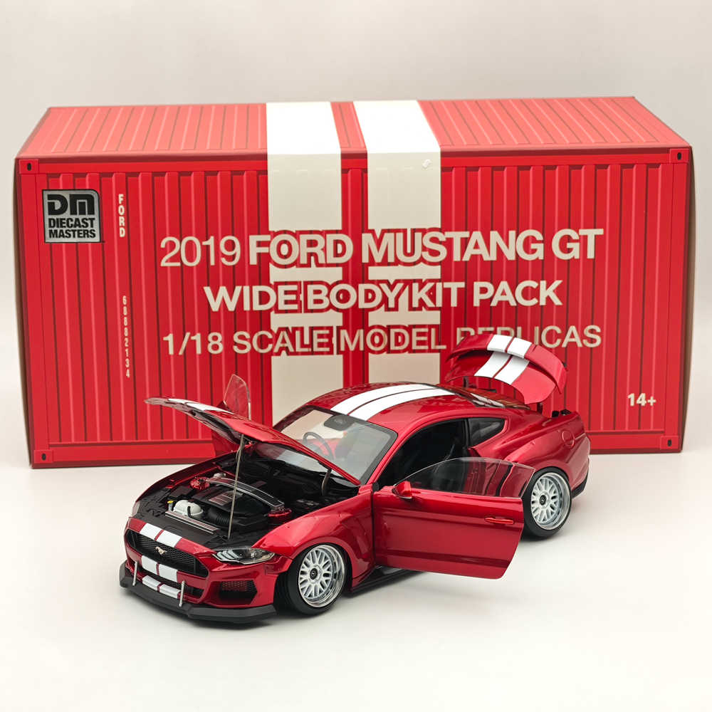 2019 Ford Mustang GT 1/18 Scale Diecast Model Car with Widebody Kit - Red RHD Collectible for Car Enthusiasts | Perfect for Display, Gifts, and Hobby Collections