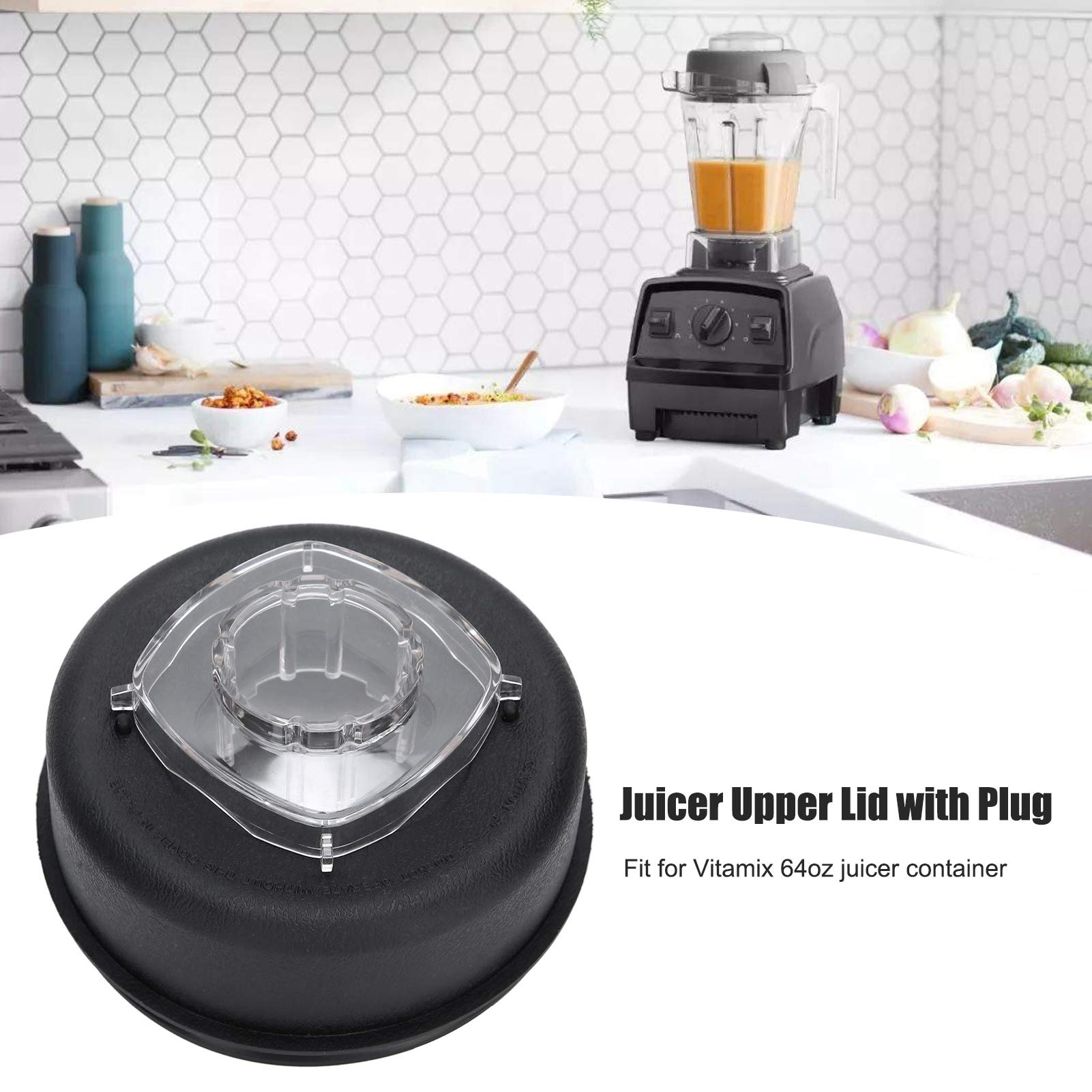 Vitamix 64 oz Blender Upper Lid Replacement - 2-Part Lid & Plug for Vitamix Extractor - Durable Blender Container Cover Replacement Parts - Perfect for Smoothies, Soups & Nut Butters