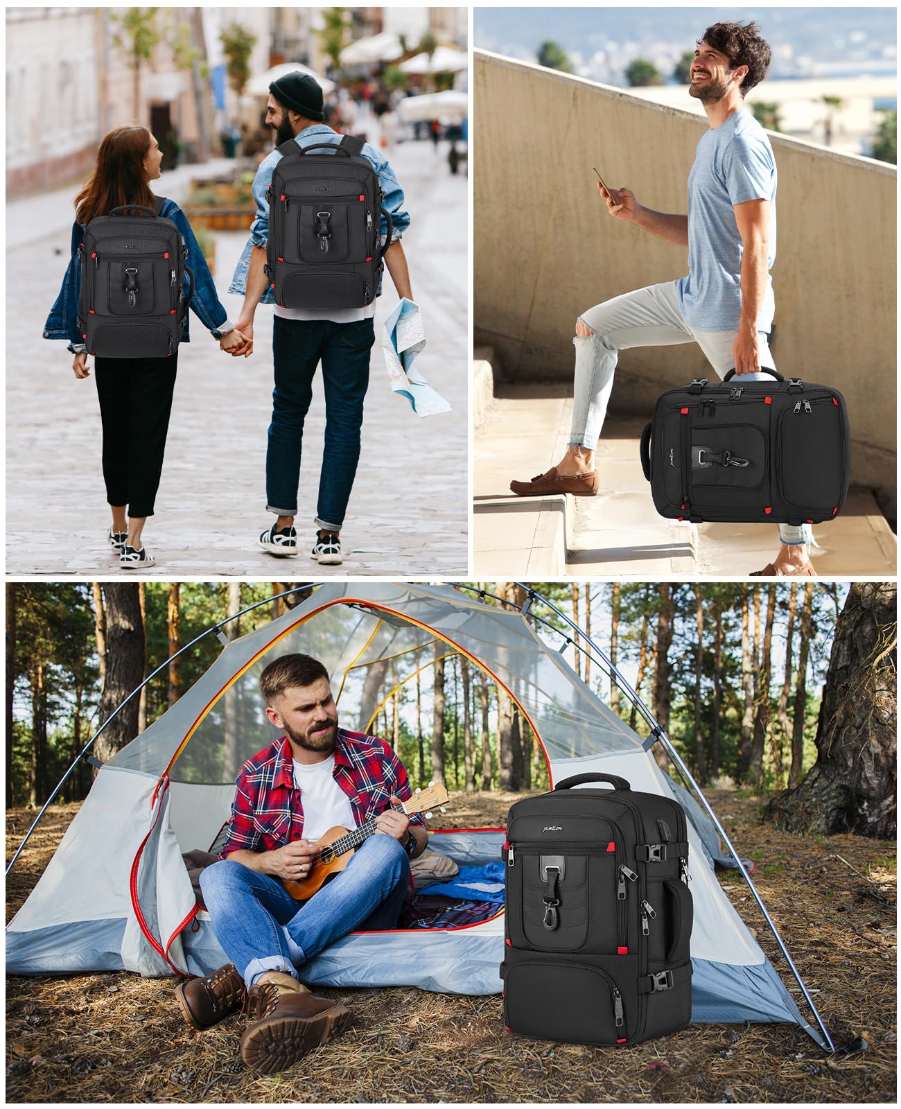 Carry On Backpack - Airline Approved Travel Laptop Backpack for Men & Women, Waterproof Weekender Bag with USB Charging Port - Perfect for Business Trips, College, Hiking & Daily Commute