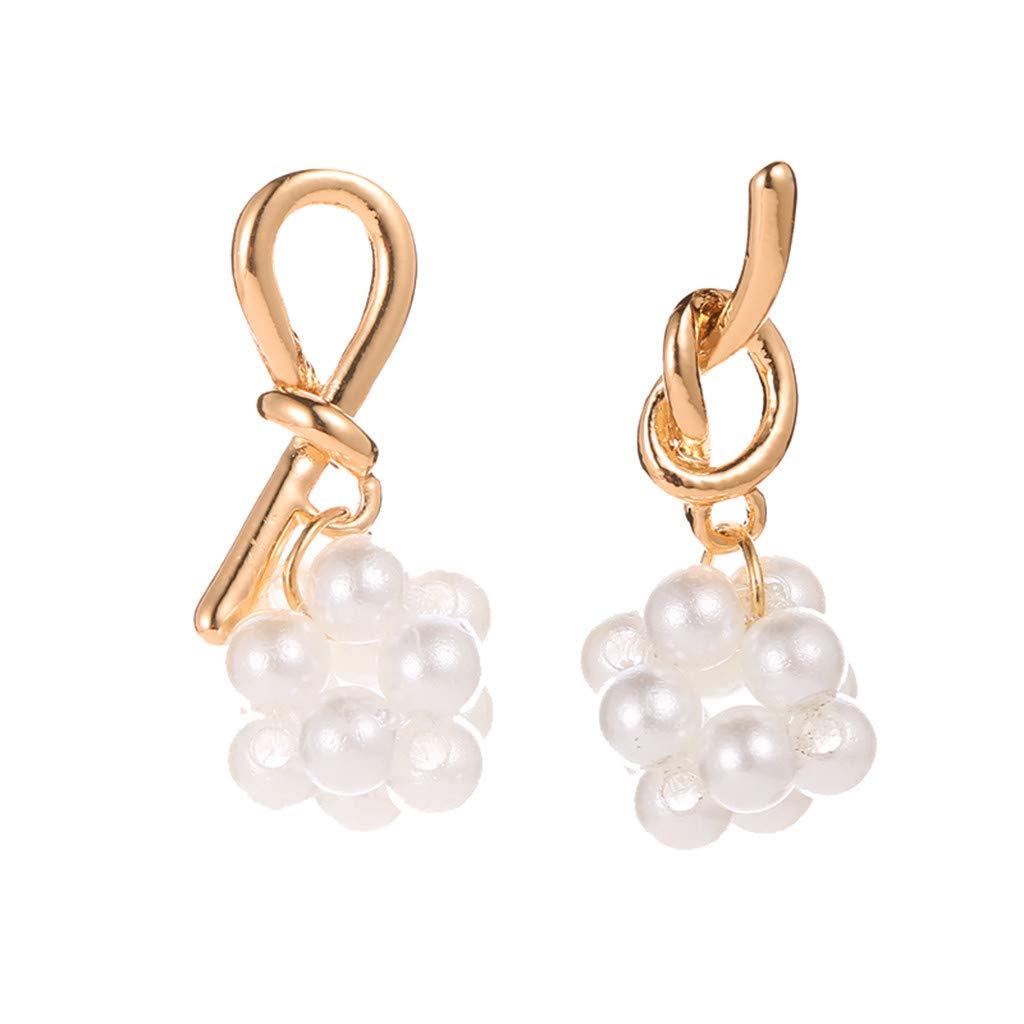 Unique Geometric Beaded Hoop Earrings for Women - Creative Irregular Shaped Rose Gold Jewelry - Perfect for Casual Wear, Parties & Gifts