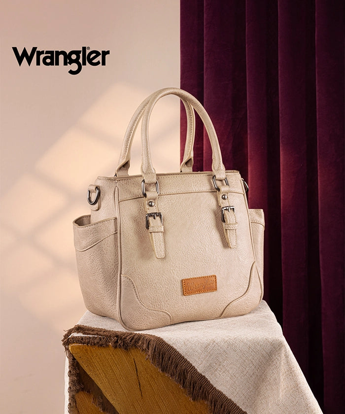 Wrangler Genuine Leather Buckle Tote Bag for Women - Stylish & Durable Handbag for Work, Travel & Everyday Use