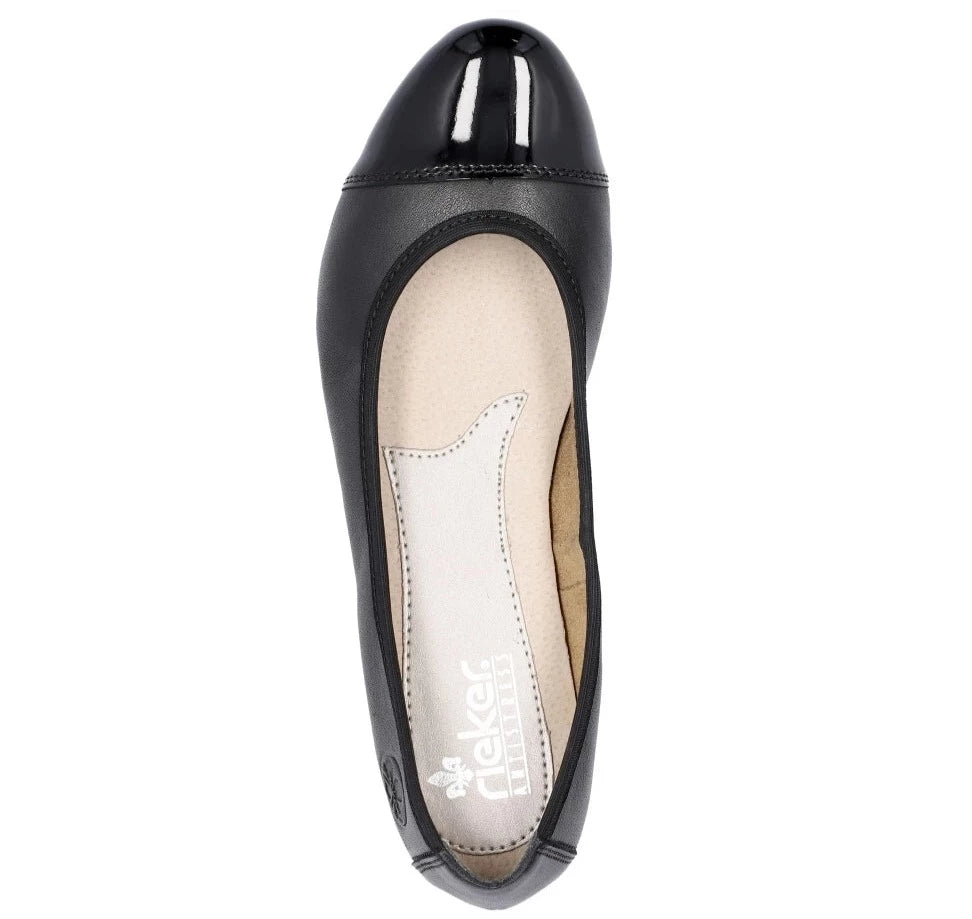 Rieker Women's Comfortable Slip-On Shoes 51998 Black - Perfect for Casual Wear, Office & Travel