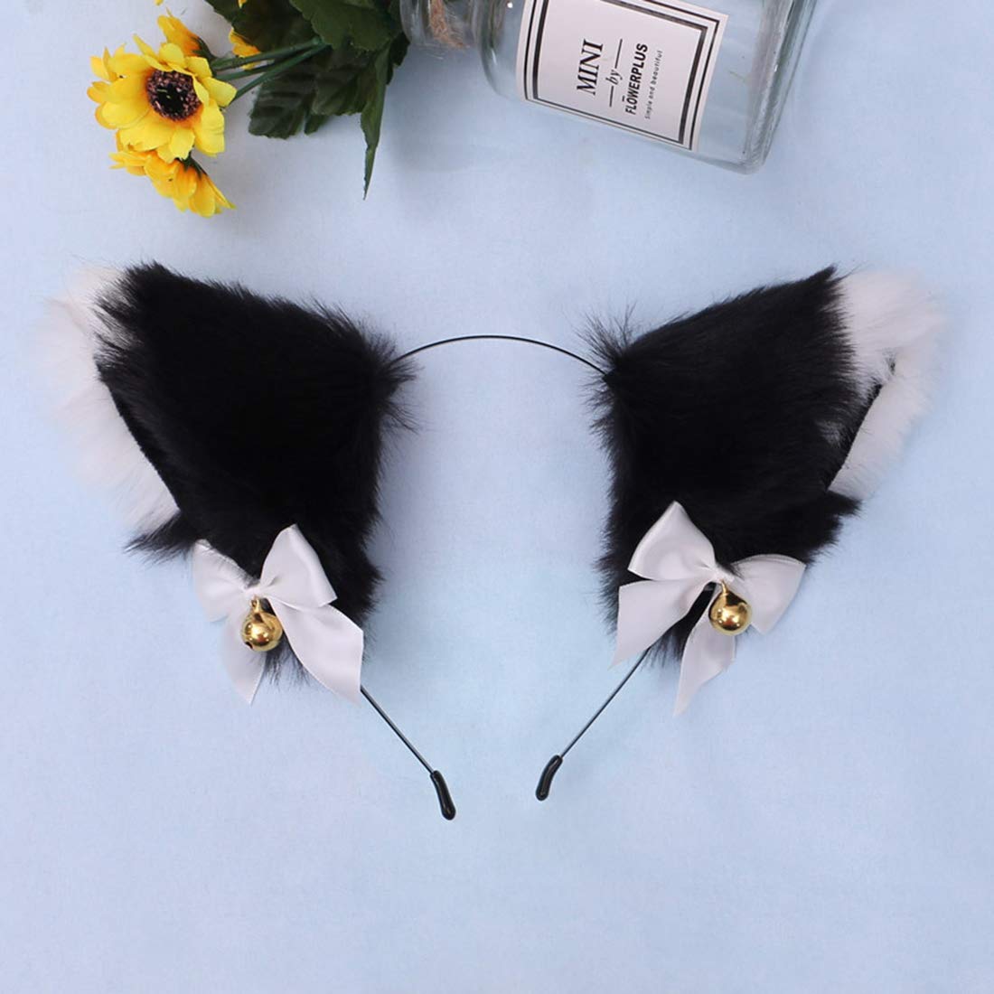 Fxaelian Animal Fox Cat Dog Ears Headband - Cute Fluffy Cosplay Costume Accessories for Halloween, Party, Anime Conventions & Dress Up Play