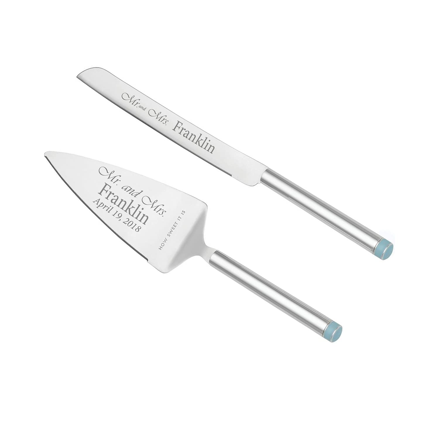 Kate Spade Bridal Take the Cake Personalized Wedding Cake Knife and Server Set - Custom Engraved Cake Cutting Gift for Bride & Groom - Perfect for Wedding, Anniversary & Bridal Shower Celebrations
