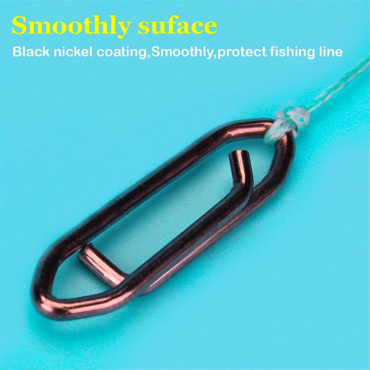 Stainless Steel Quick Change Fishing Lure Connectors - 50 Pcs Power Clips for Fly Fishing Tackle (50-135 lb Test) | Fast Leader/Bait/Hook/Weight Attachment | Ideal for Saltwater & Freshwater Fishing