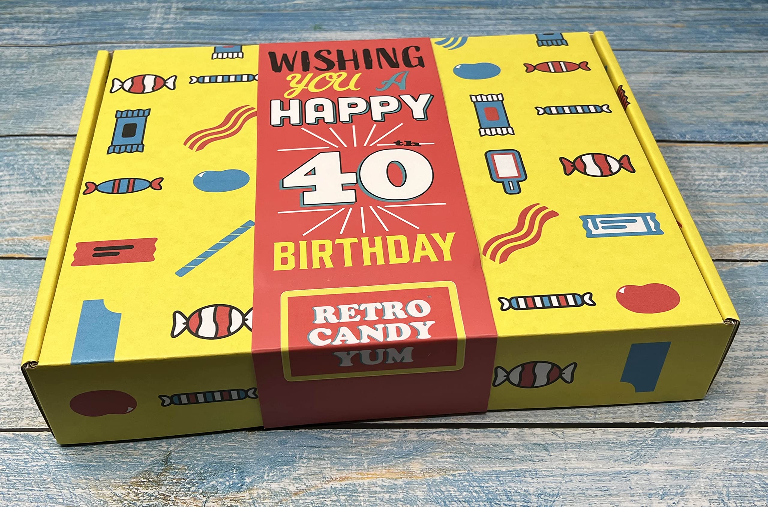 Woodstock Candy 40th Birthday Gift Basket - Nostalgic Retro Candy Box for Men & Women - Perfect for Birthday Parties, Anniversary Celebrations & Surprise Gifts