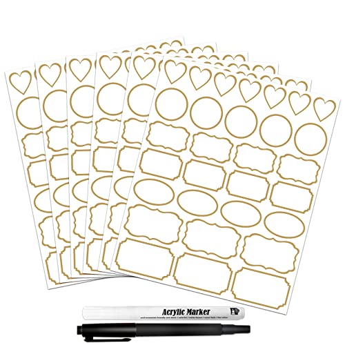 Clear Labels With Gold Border(180 Pcs)