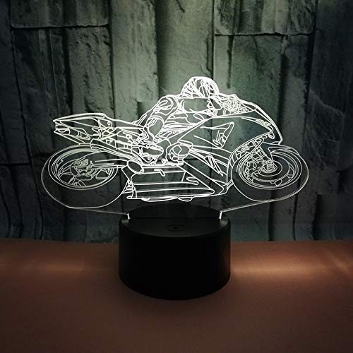 LKAIBIN USB LED 3D Night Light - Motorcycle Model with Motion Sensor, Mood Lighting for Kids Room, Bedroom Decor & Holiday Gifts | Perfect for Nighttime Reading, Nursery Decor & Birthday Presents