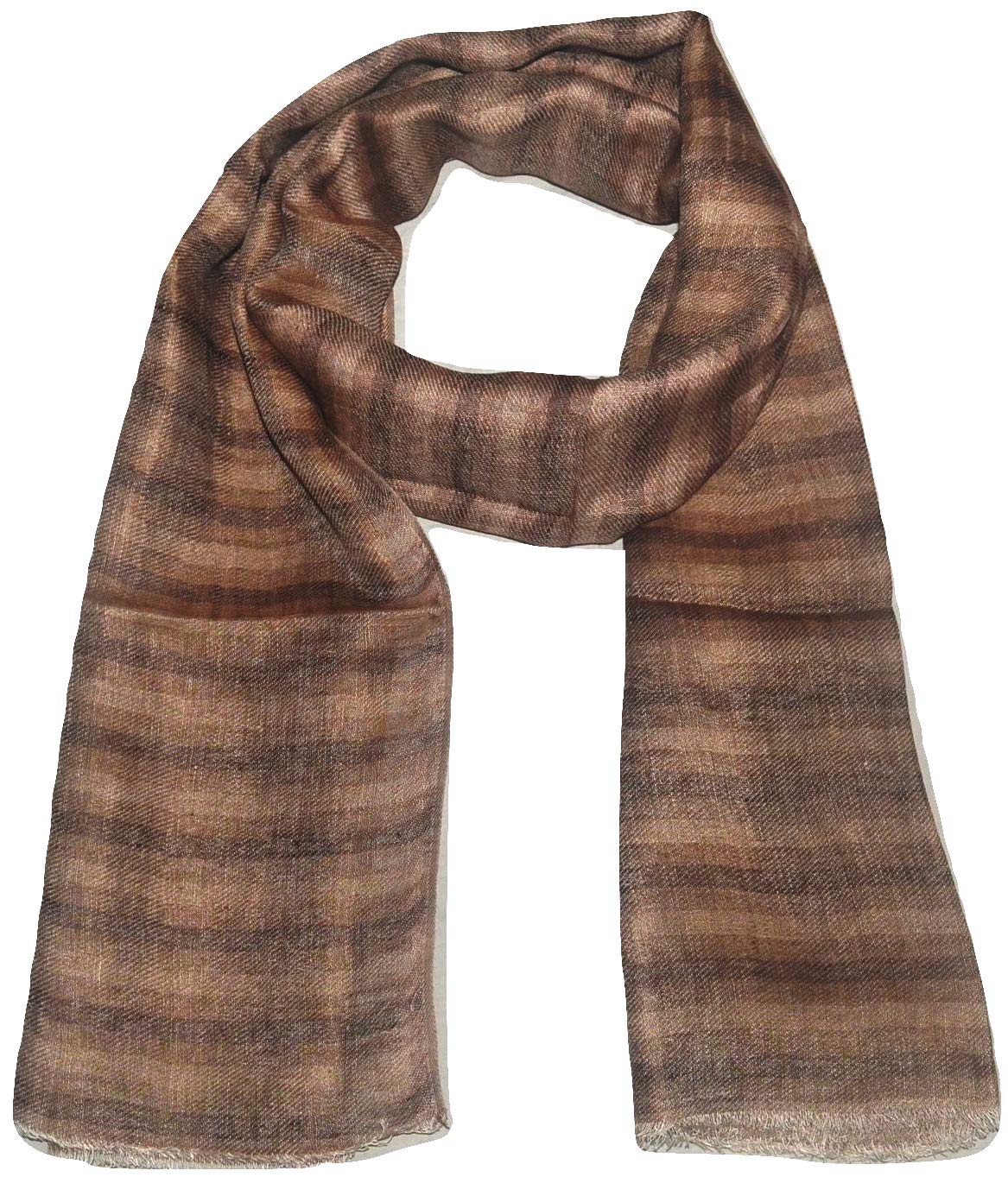 100% Pure Linen Scarf - Soft & Breathable Two-Tone Striped Shawl in Twill & Gauze Weave | Perfect for Summer, Travel, and Fashion Accessories