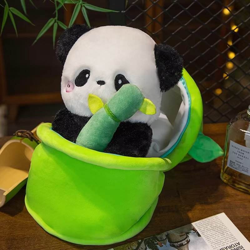 Adorable Panda Plush Toy Hidden Inside Bamboo - Cute Surprise Gift for Kids & Collectors | Perfect for Birthdays, Party Favors & Panda Lovers