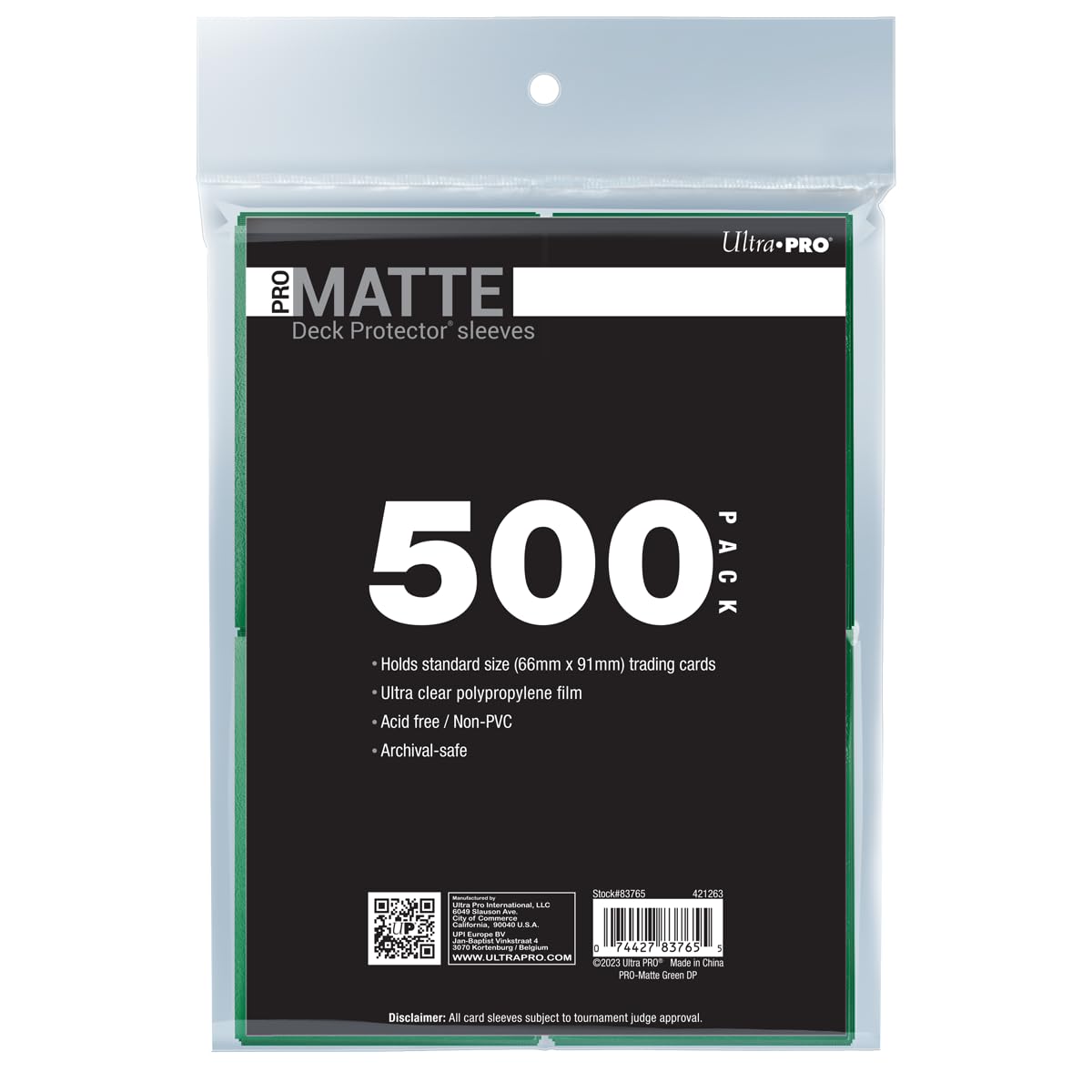 Ultra PRO 500ct Green PRO-Matte Standard Card Sleeves - Premium Deck Protectors for Collectible Trading Cards, MTG, Pokemon, Yu-Gi-Oh, Sports Cards & D&D - Acid-Free Archival Quality with High Clarity Matte Finish - Perfect for Card Game Tournaments, Collecting & Storage