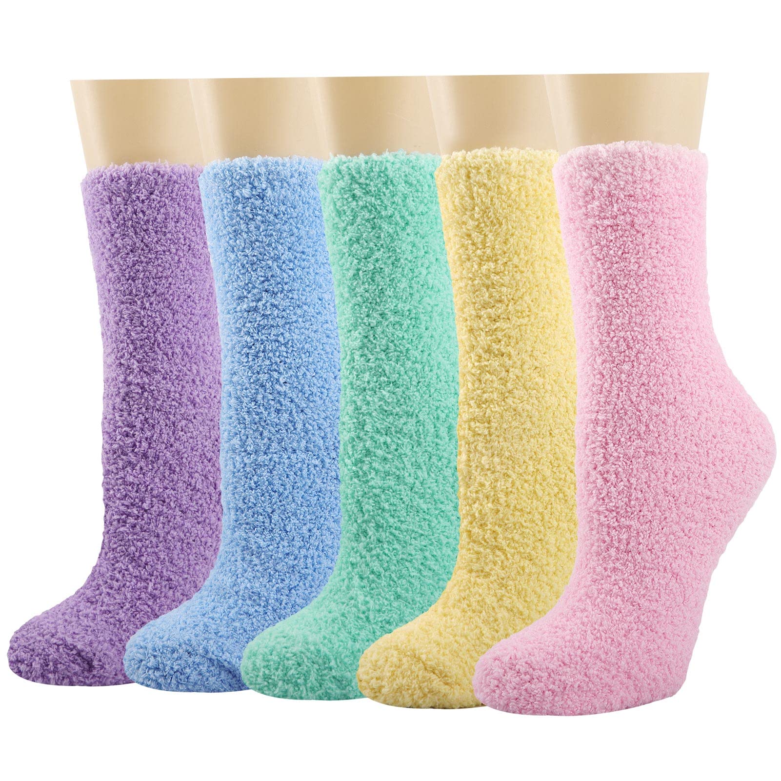 Cozy Plush Slipper Socks for Women - Warm Fuzzy Crew Socks with Non-Slip Sole | Soft Winter Indoor House Shoes for Lounge, Yoga & Home Comfort