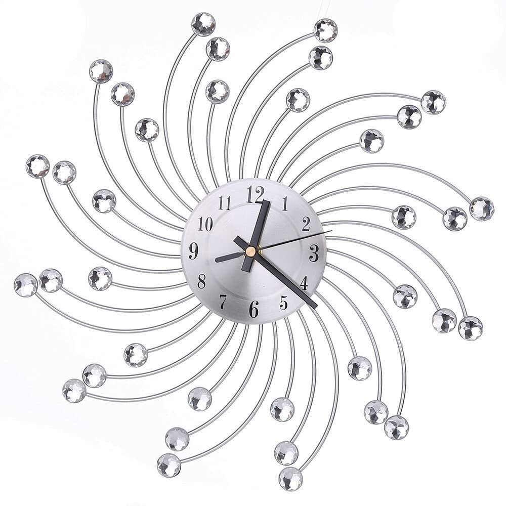 Dazzling Diamond Flower Wall Clock - Silent Non-Ticking Modern Home Decor | Perfect for Living Room, Bedroom & Office Decor