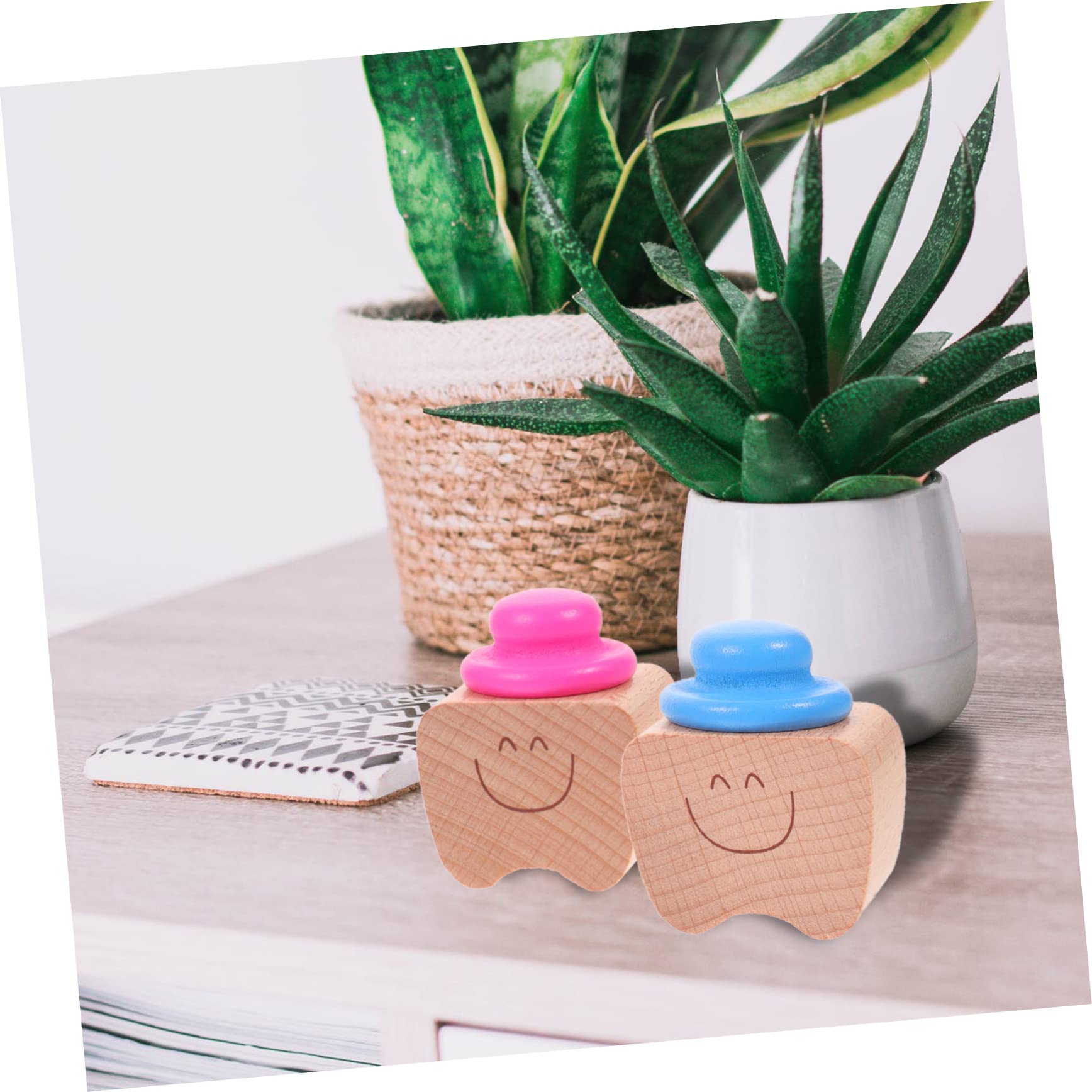 BIUDECO 2 Sets Wooden Baby Teeth Keepsake Box - Newborn Tooth Holder Organizer, Baby Shower Gift & Memory Case (4pcs x 2) - Perfect for Storing First Teeth, Baby Milestones & Special Memories