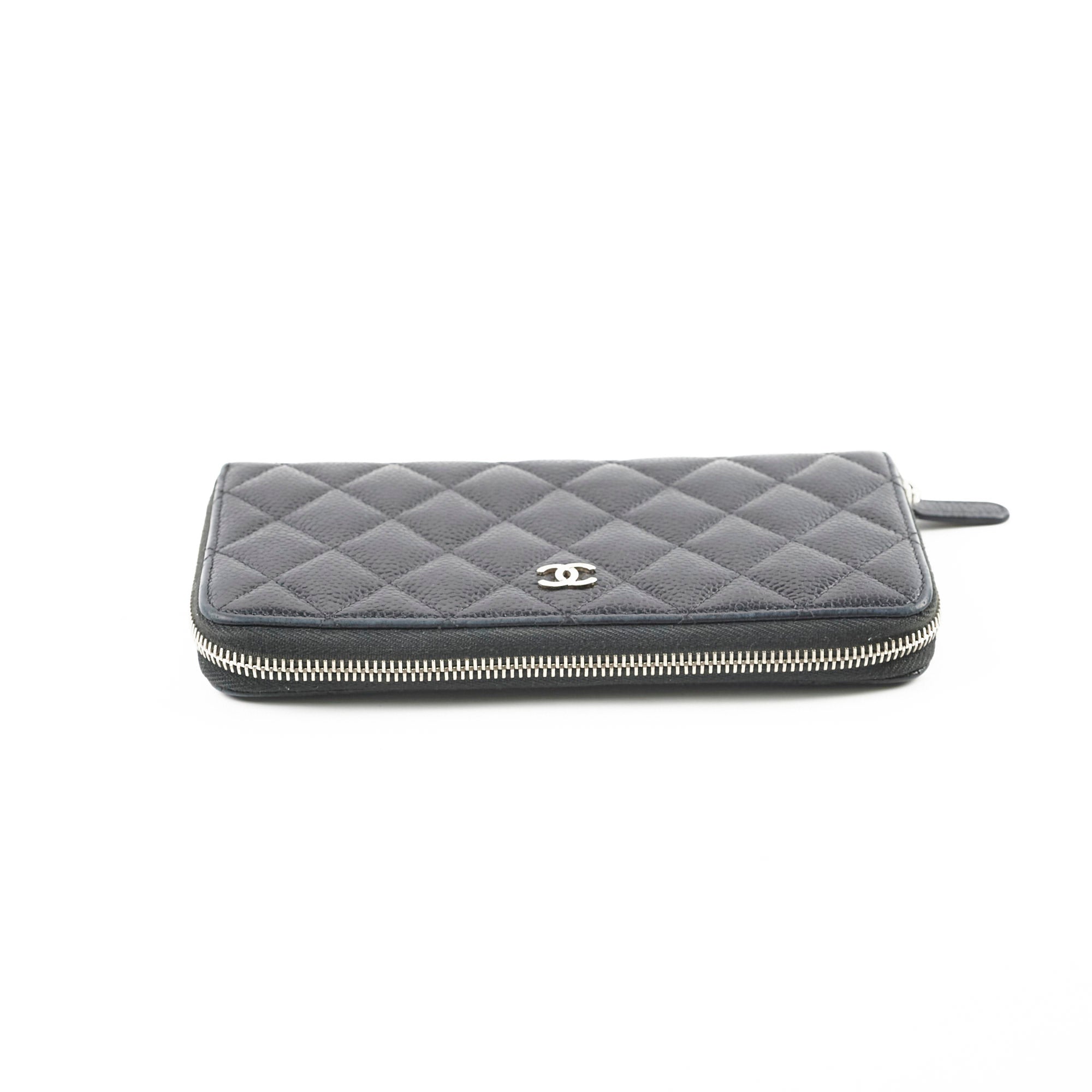 Chanel Caviar Leather Long Wallet for Women - Black Luxury Designer Clutch with Multiple Card Slots - Perfect for Everyday Use & Special Occasions