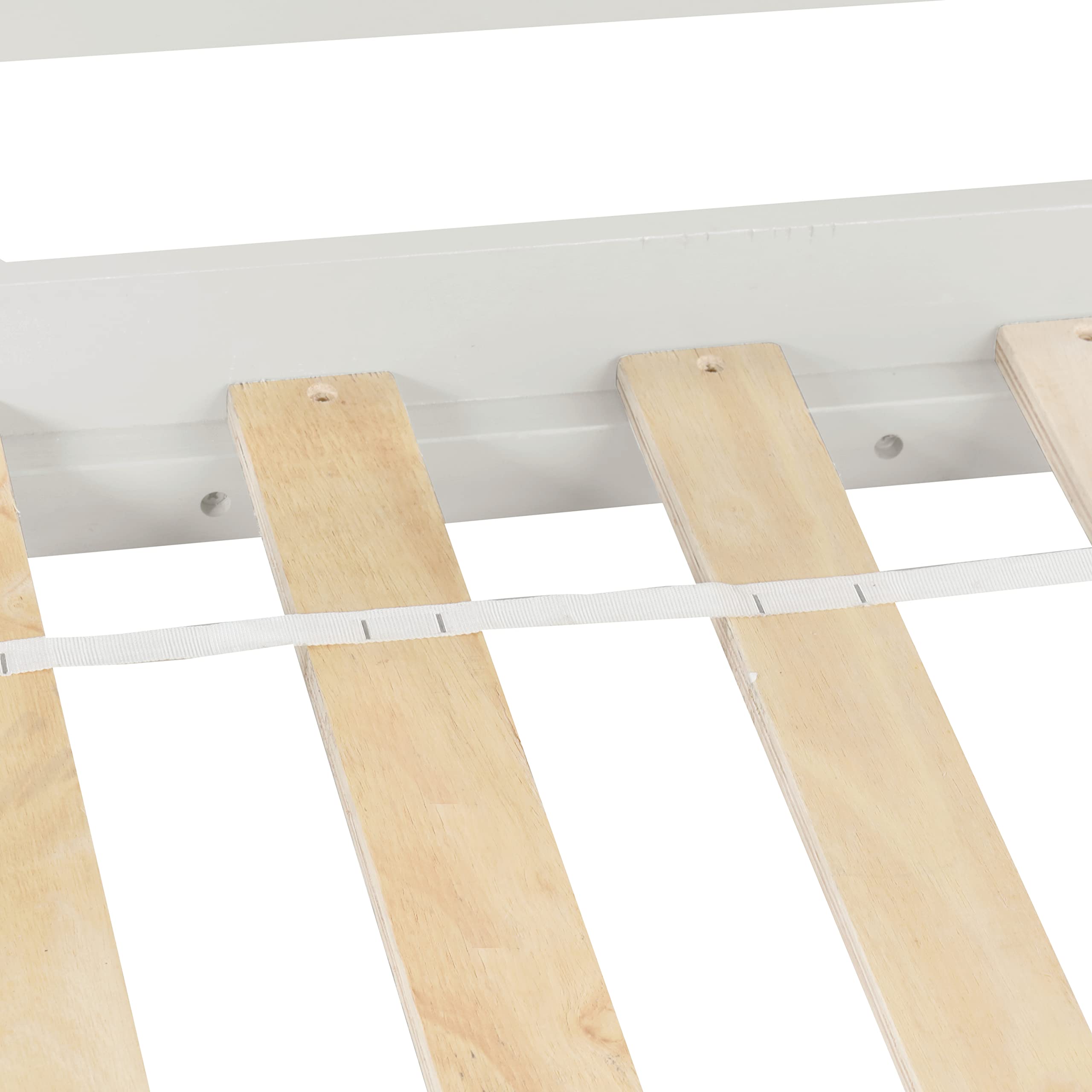 Harper & Bright Designs Low Loft Bed with Storage Staircase - Twin Size Wood Loft Bed Frame with Shelves & Safety Guardrails for Kids, Teens & Toddlers - No Box Spring Needed (White) - Perfect for Small Bedrooms, Dorms & Kids' Rooms with Limited Space