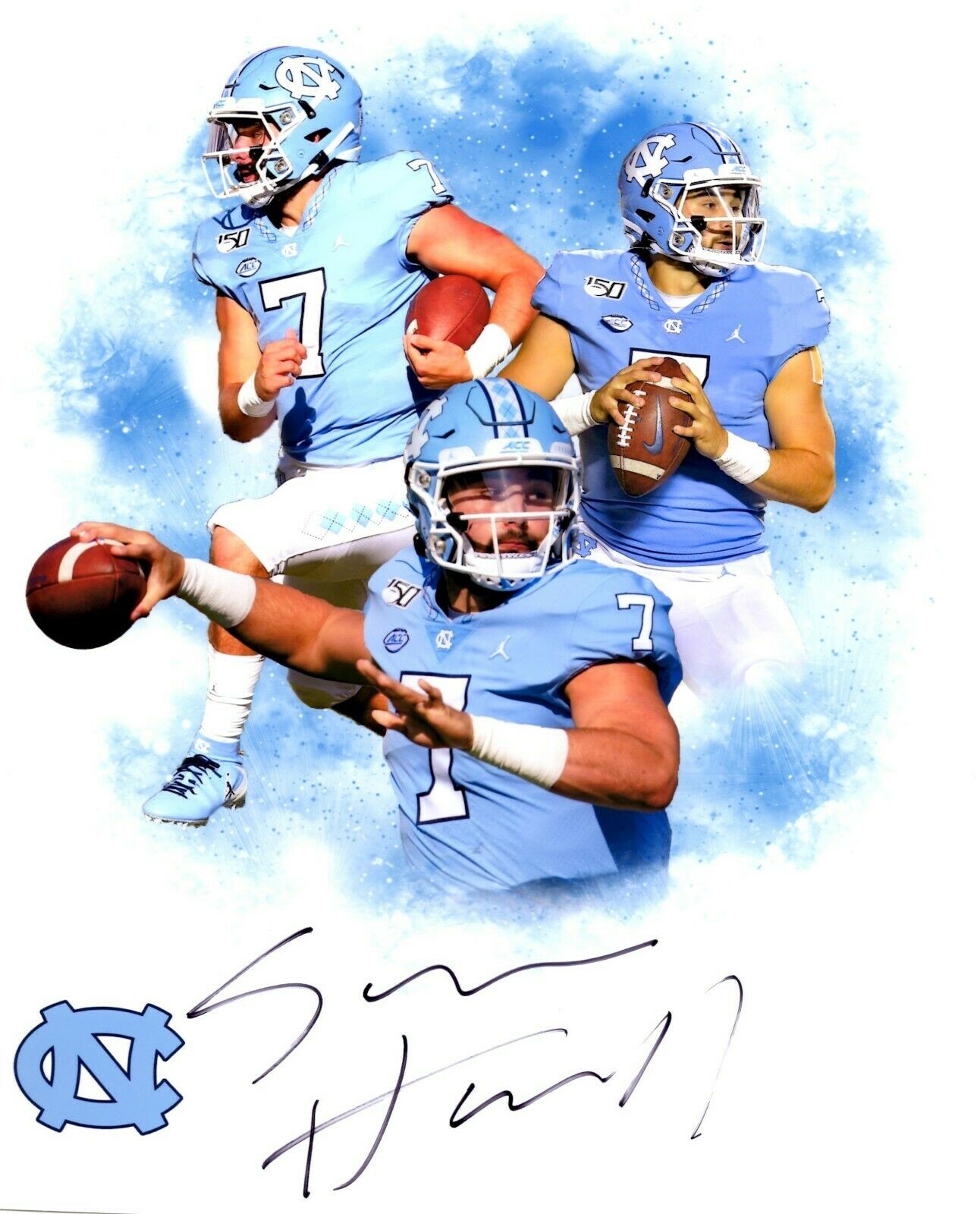Sam Howell Autographed Signed North Carolina Tar Heels 8x10 NCAA Photo - Perfect for Collectors, Fans, and Sports Memorabilia Displays