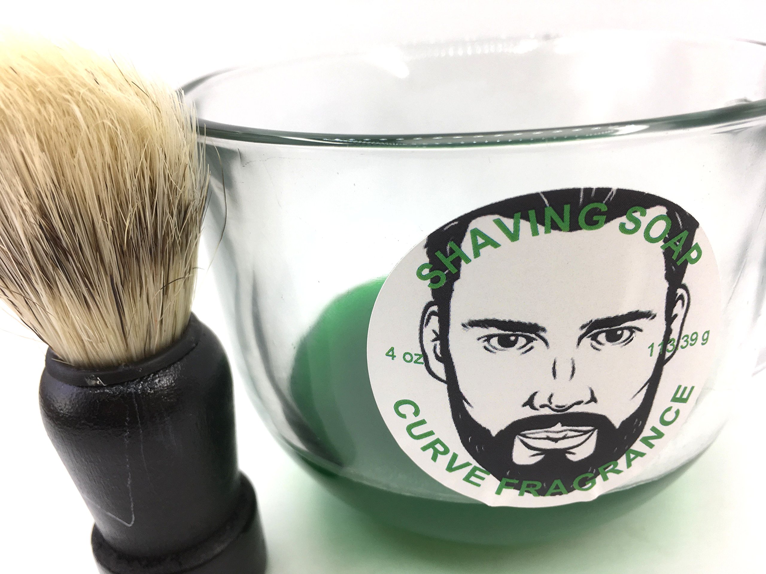Premium Shaving Soap & Brush Set - 4oz Curve Type with Fragrance for Men - Perfect for Wet Shaving & Grooming Gifts