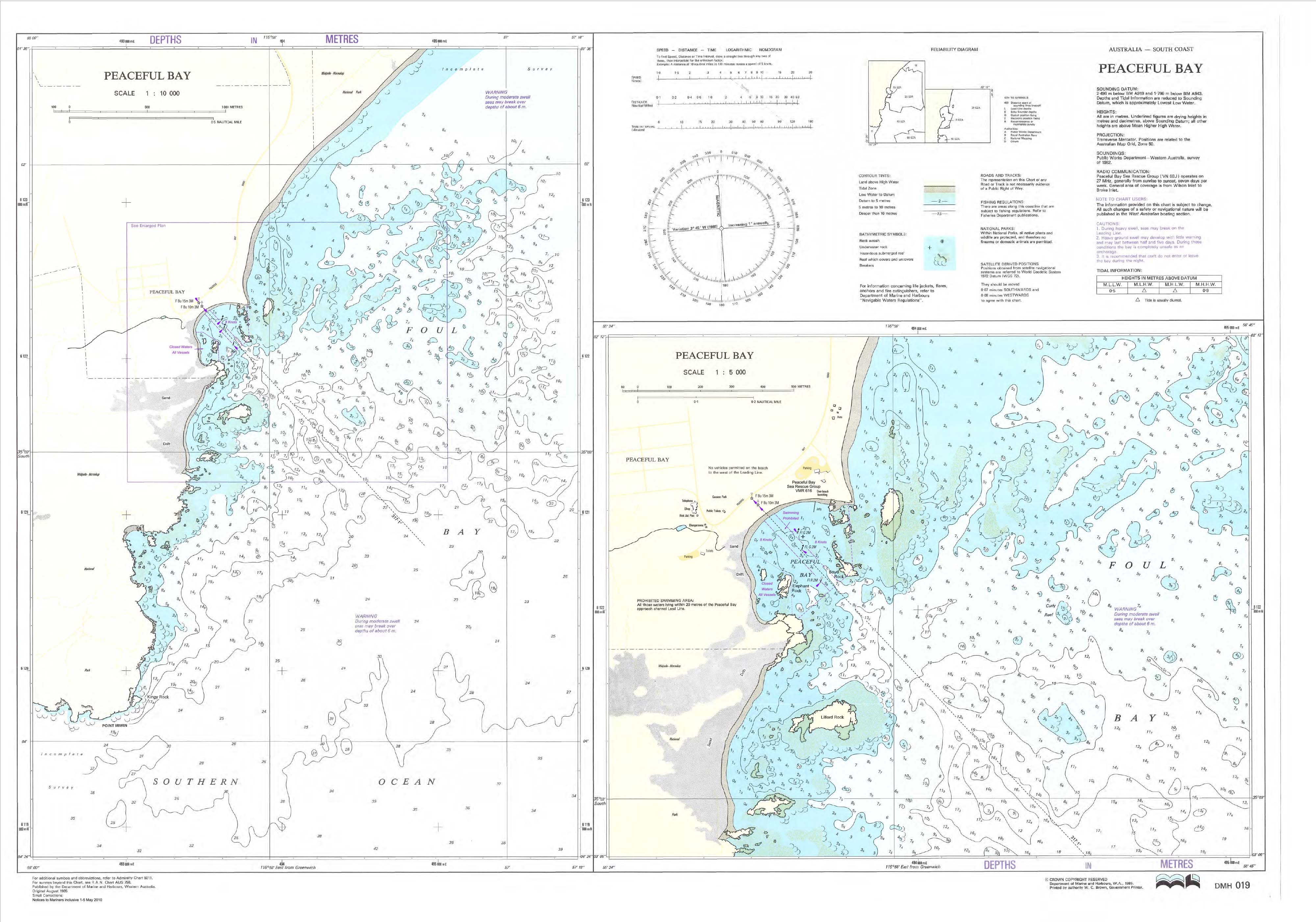 019 Peaceful Bay DPI Chart - High Resolution Marine Navigation Map for Boating, Fishing & Water Sports | Perfect for Nautical Enthusiasts & Outdoor Adventures